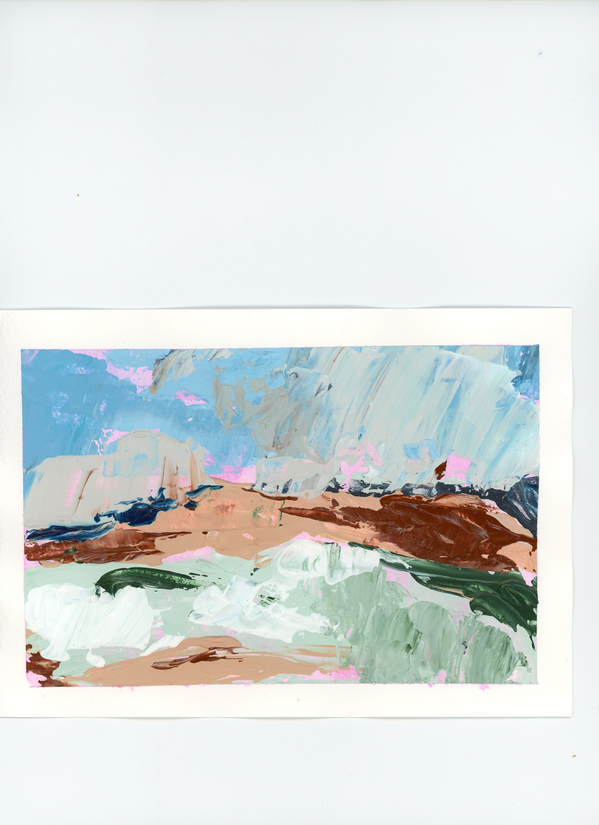 Hollands landschapje zeezicht terschelling #1 | a5 | Acryl | €15 | ex verzend