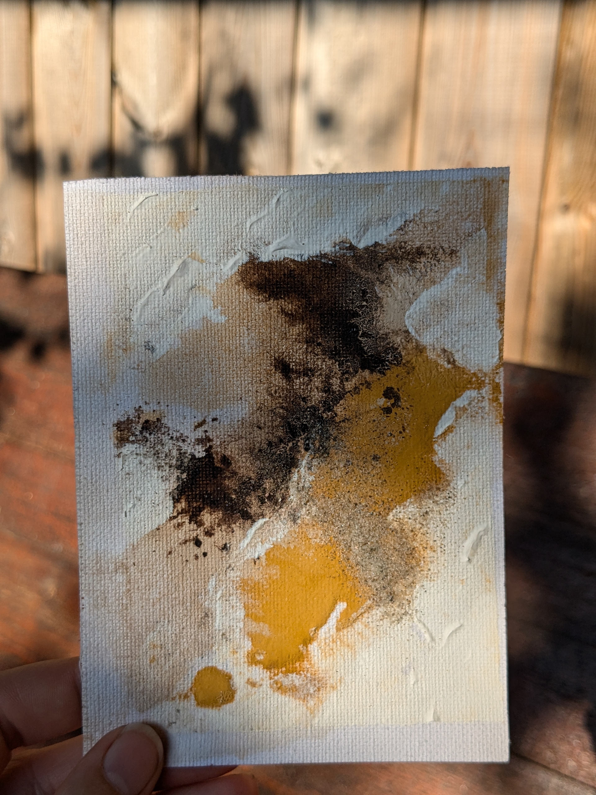 Texel mini #2 | 14x10 cm | natuurpigment, acryl , texels zand |