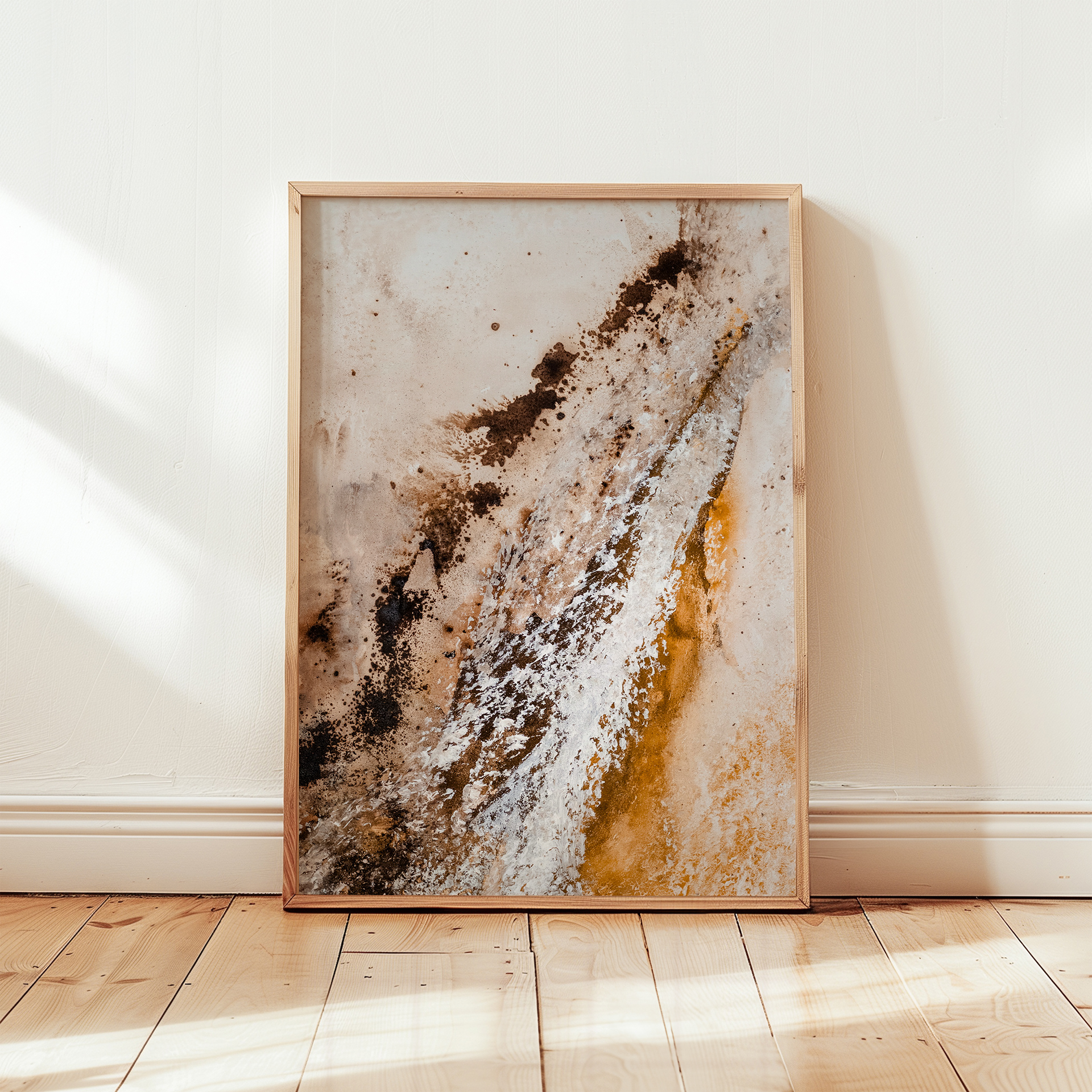 Rif | 40x50 | natuurpigment, texels zand, acryl | incl lijst |