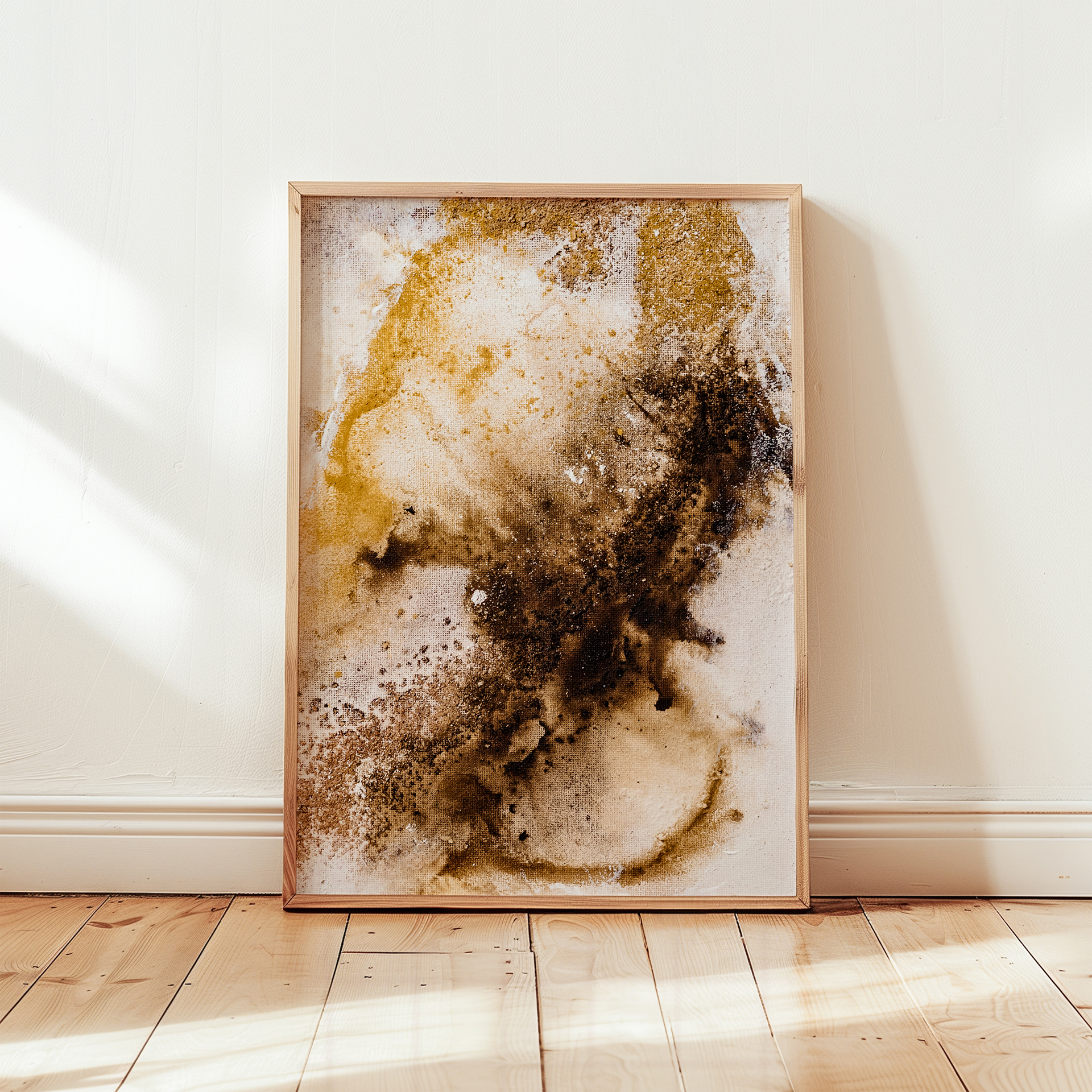 Eb | 25x30 | natuurpigment, texels zand, acryl | incl lijst |