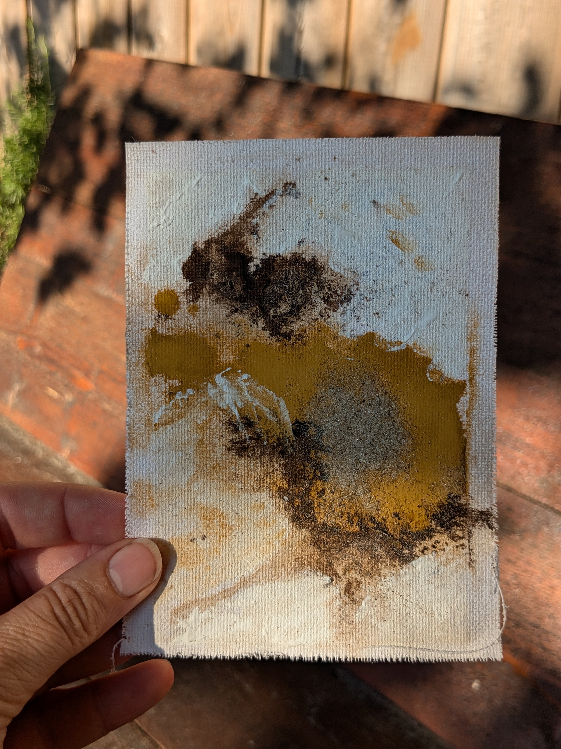 Texel mini #8 | 14x10 cm | natuurpigment, acryl , texels zand |