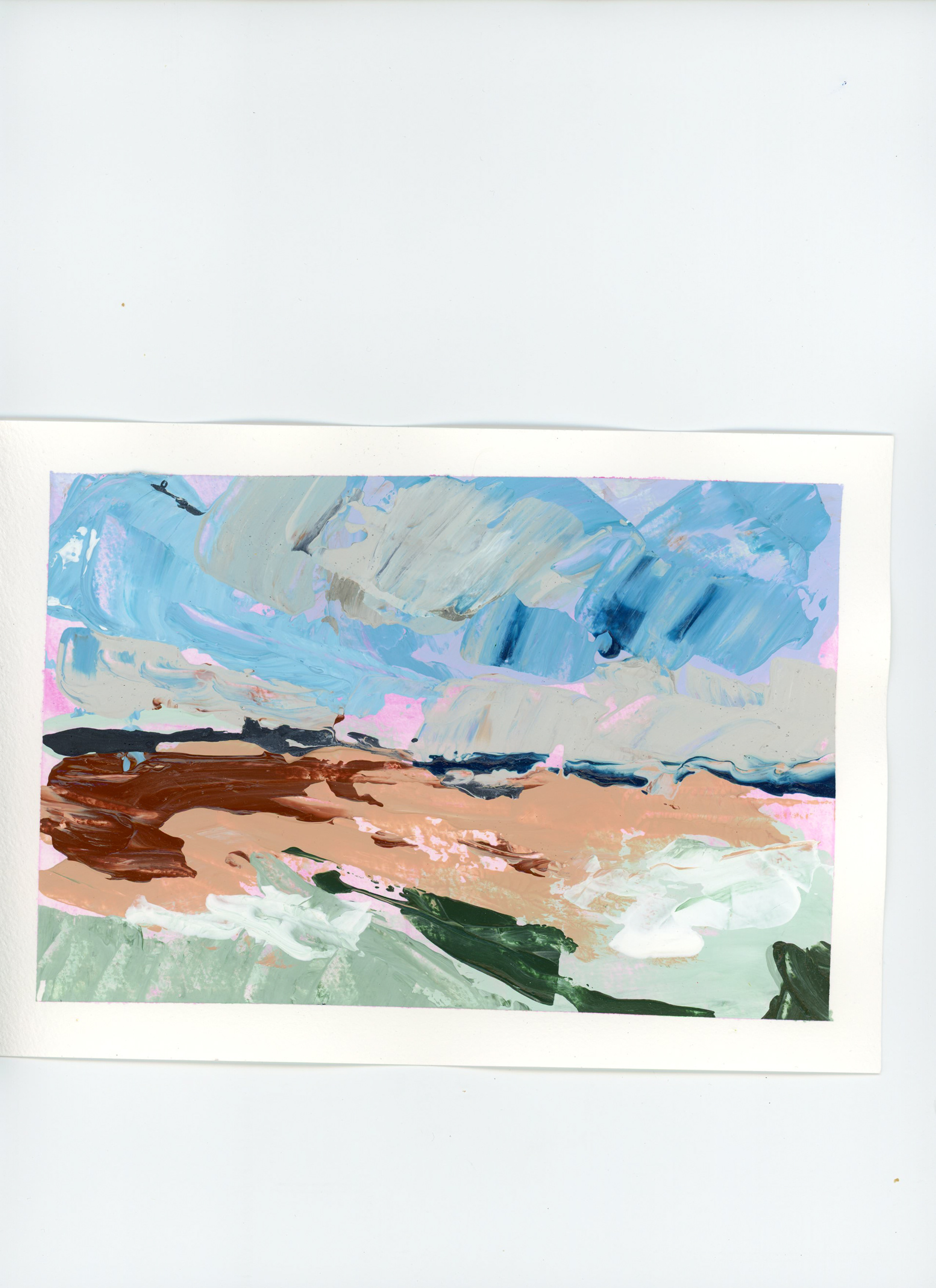 Hollands landschapje zeezicht terschelling #4 | a5 | Acryl | €15 | ex verzend