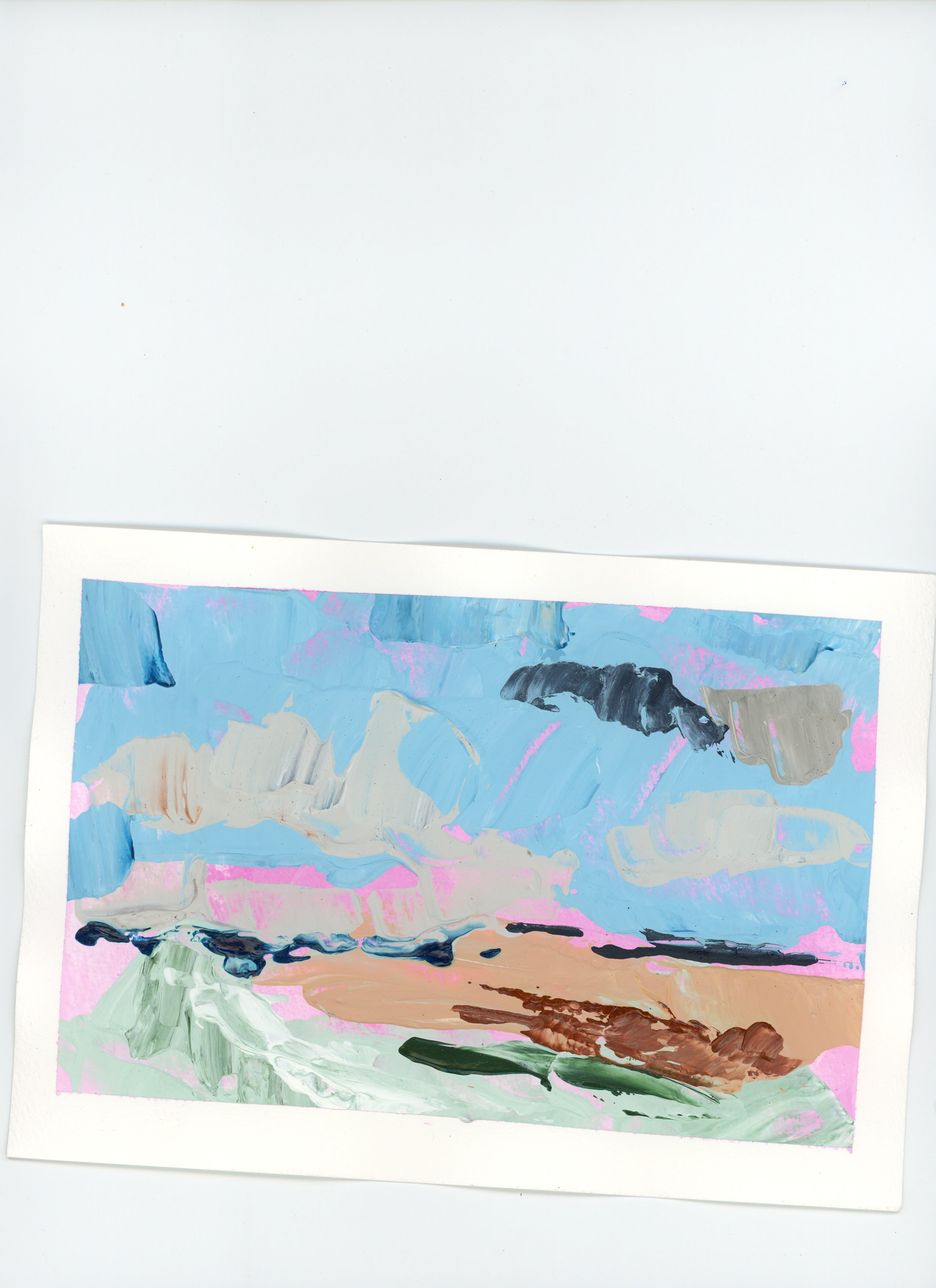 Hollands landschapje zeezicht terschelling #6 | a5 | Acryl | €15 | ex verzend