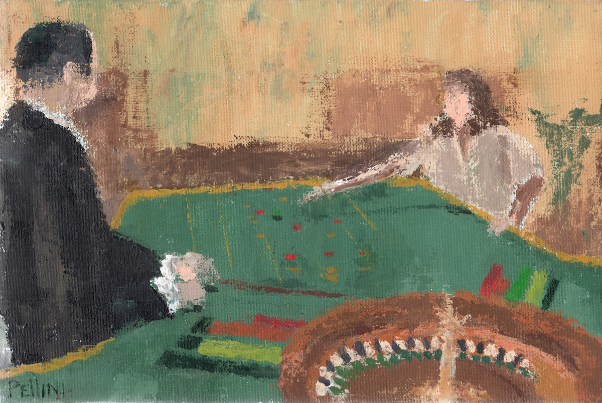 Study for 'The thrill of life', 2023, acrylic on canvas, cm 20 × 30
