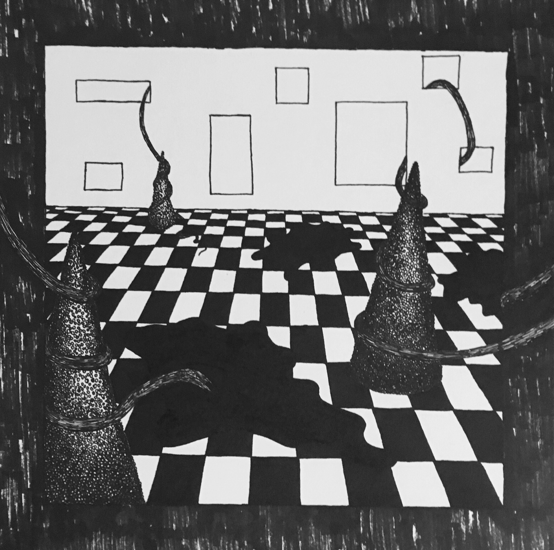 inspection ; 11x11" sharpie on bristol board (2019)