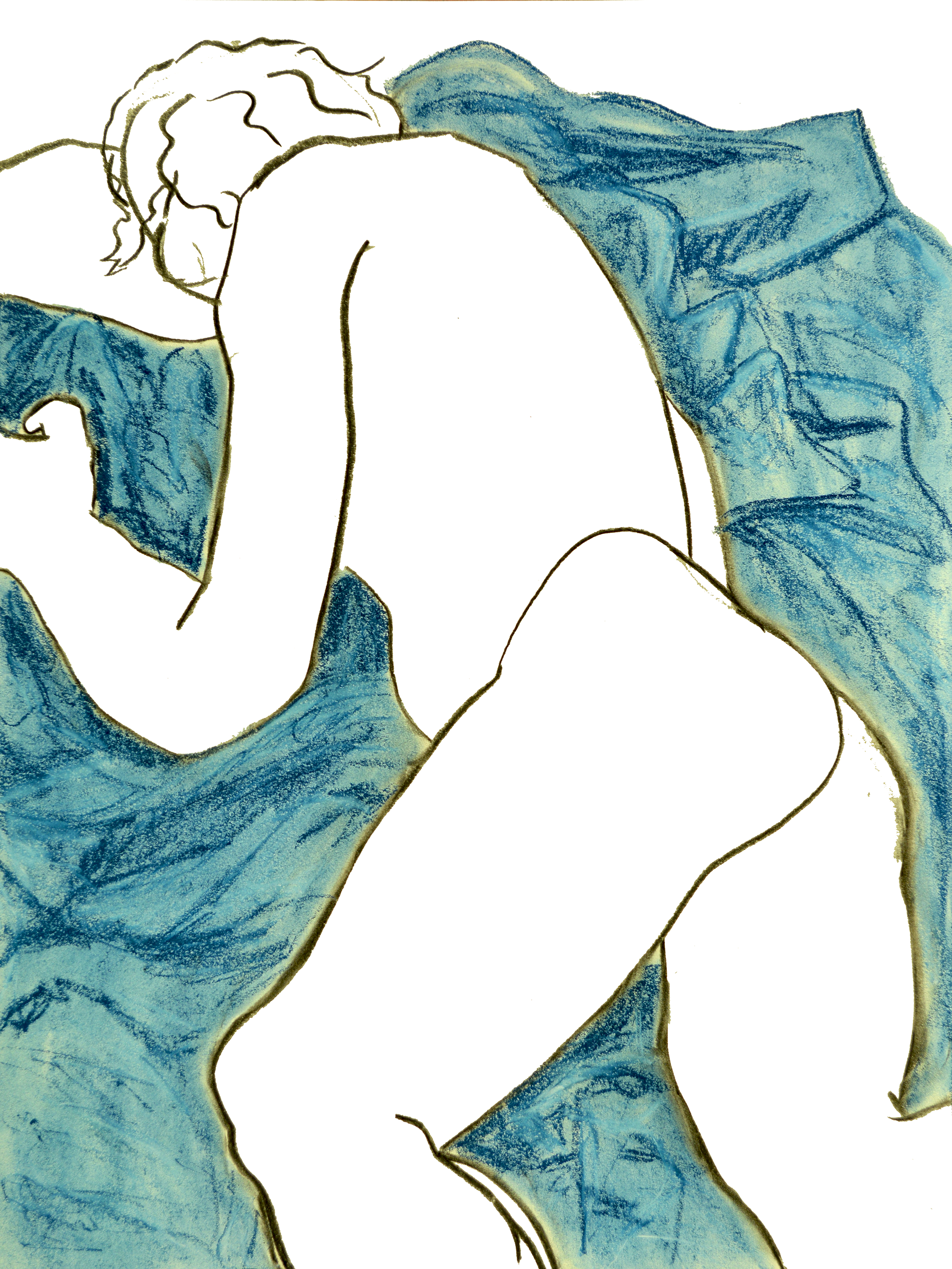 Rest ; 18x24" vine charcoal and chalk pastel on strathmore drawing paper (2019)