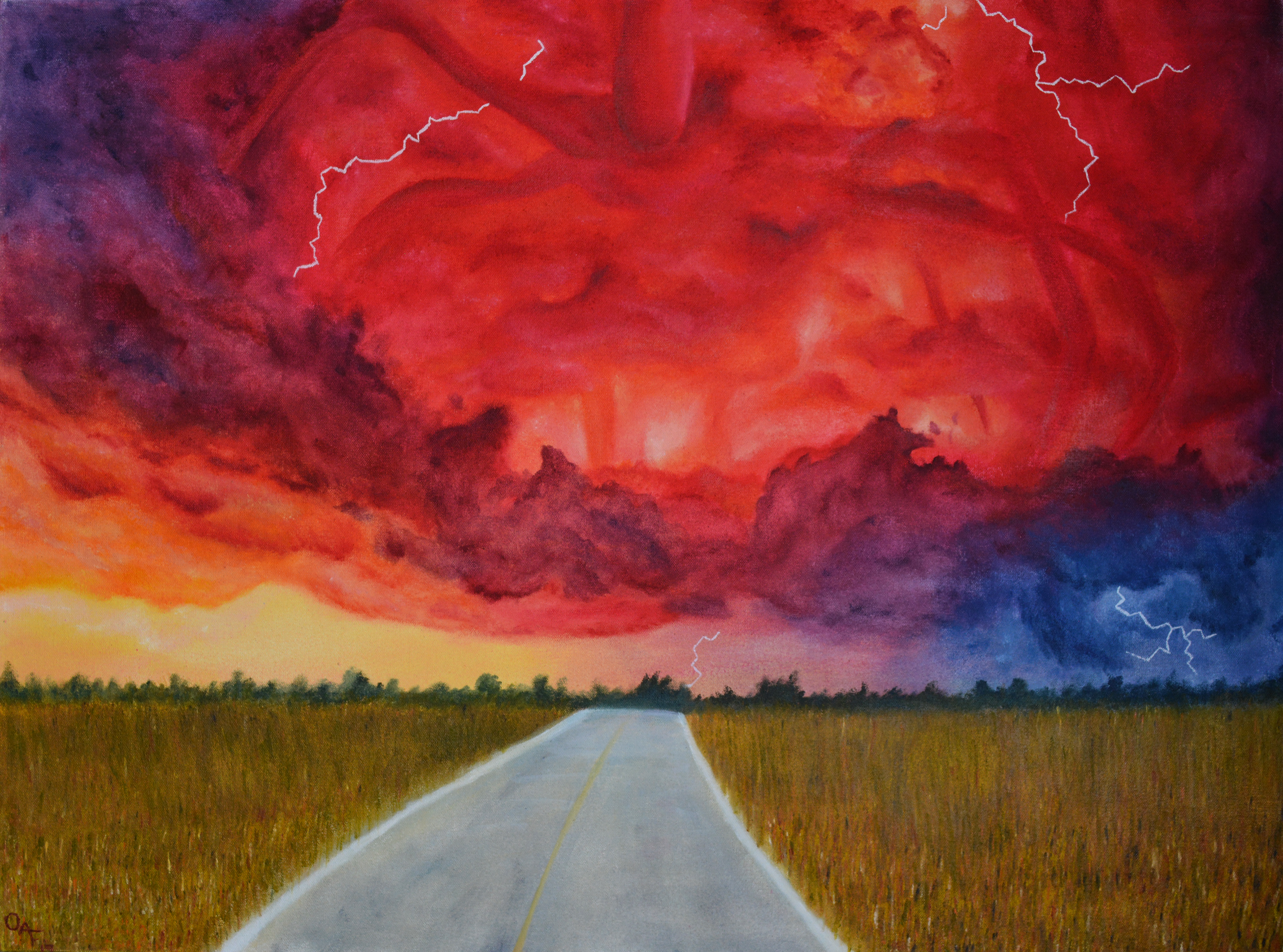 bitchin' ; 21x28 canvas, oil paint (2019)