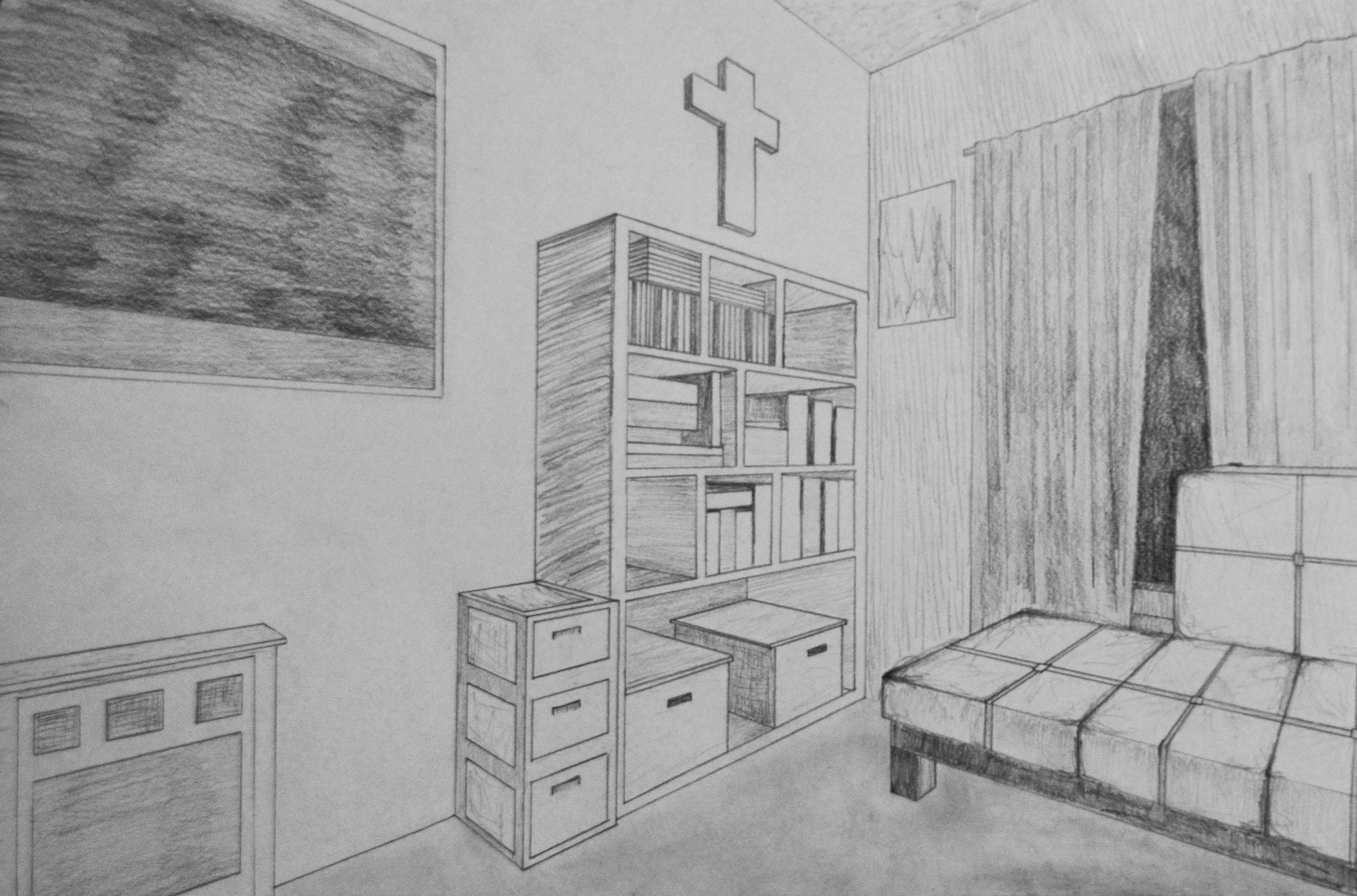 The Livingroom ; 18x12" graphite on strathmore drawing paper (2018)