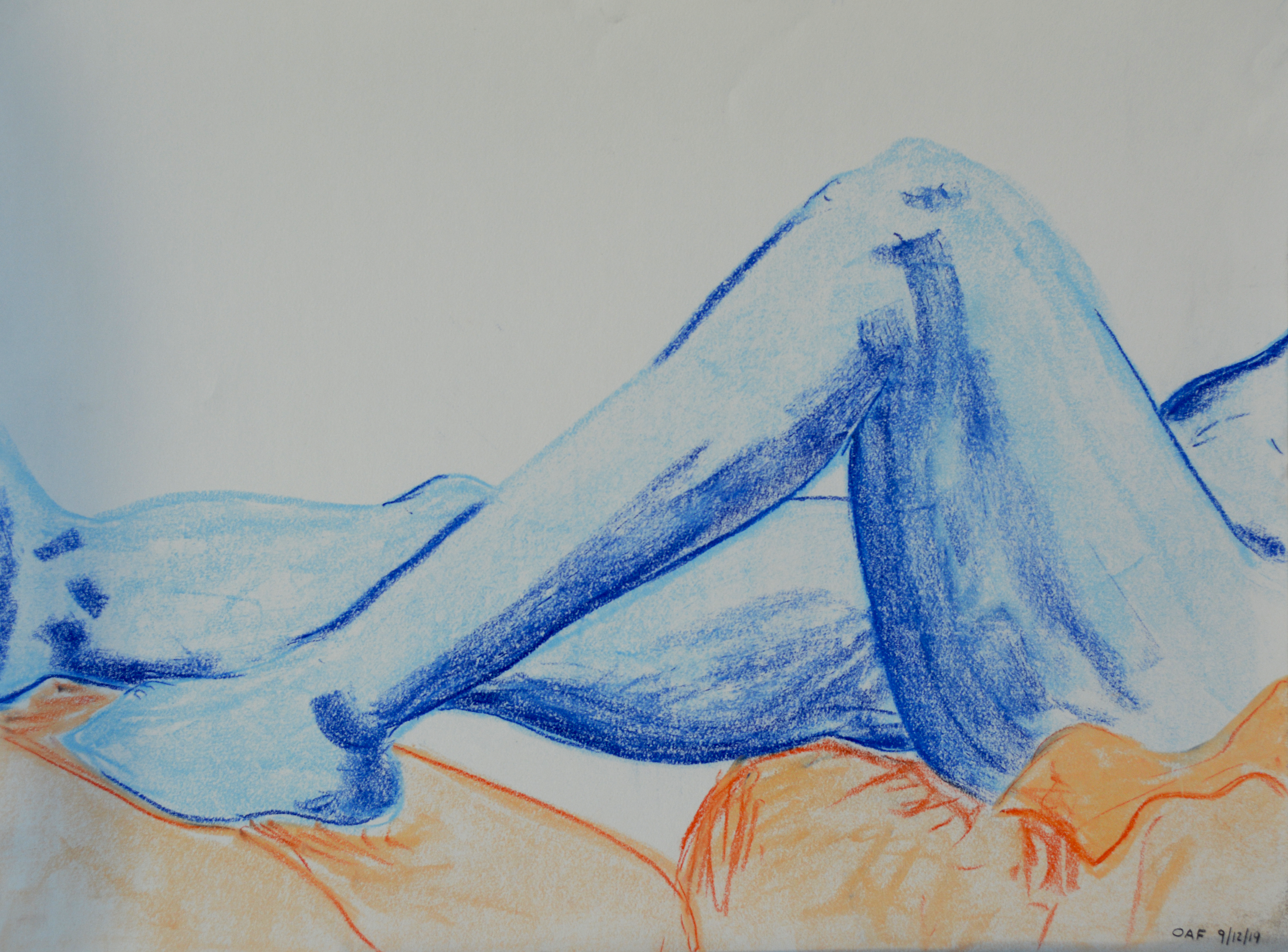 Cool Blue ; 18x24" chalk pastel on strathmore drawing paper (2019)