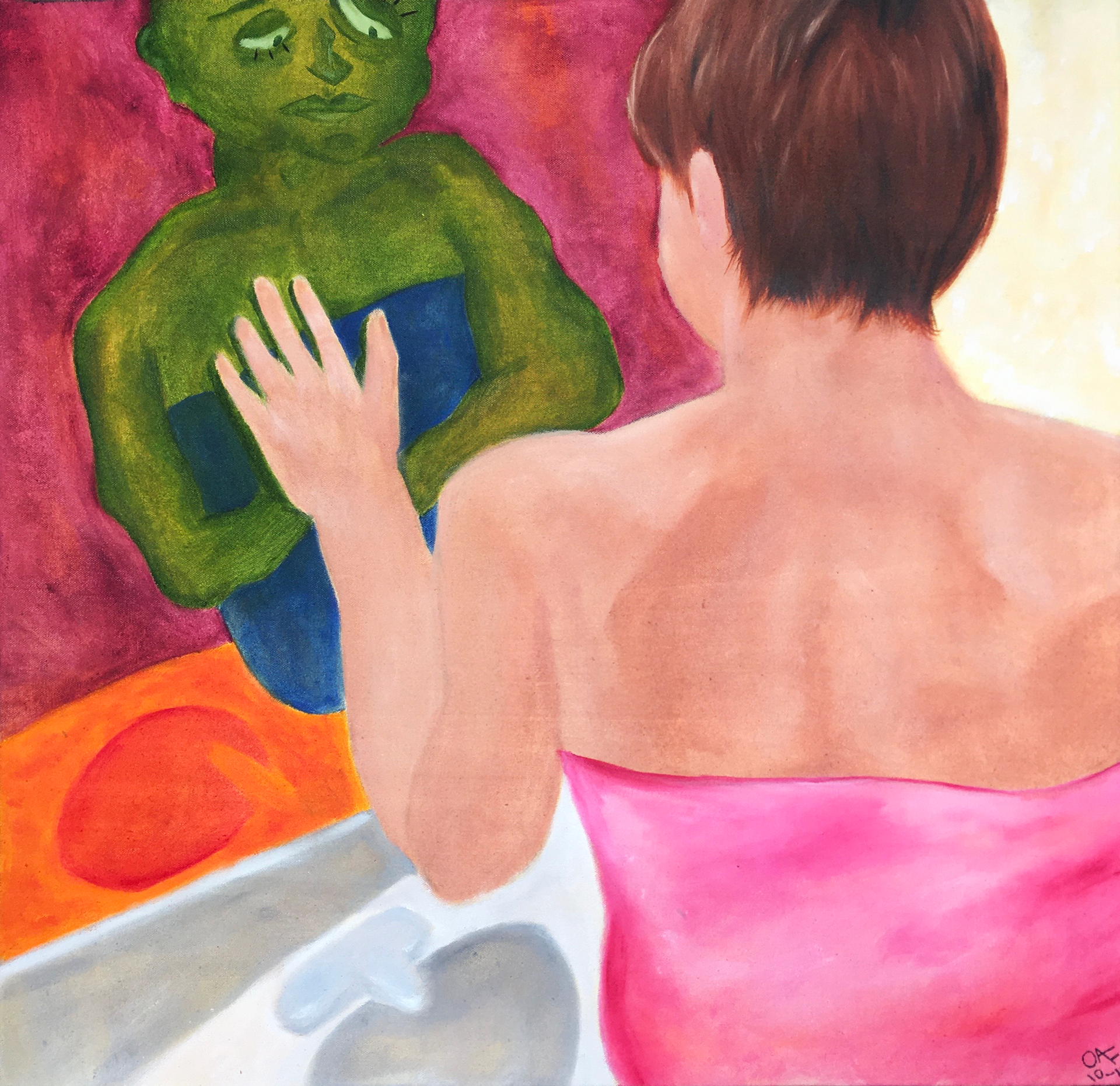 So Close, So Far ; 23x24" canvas, oil paints (2019)