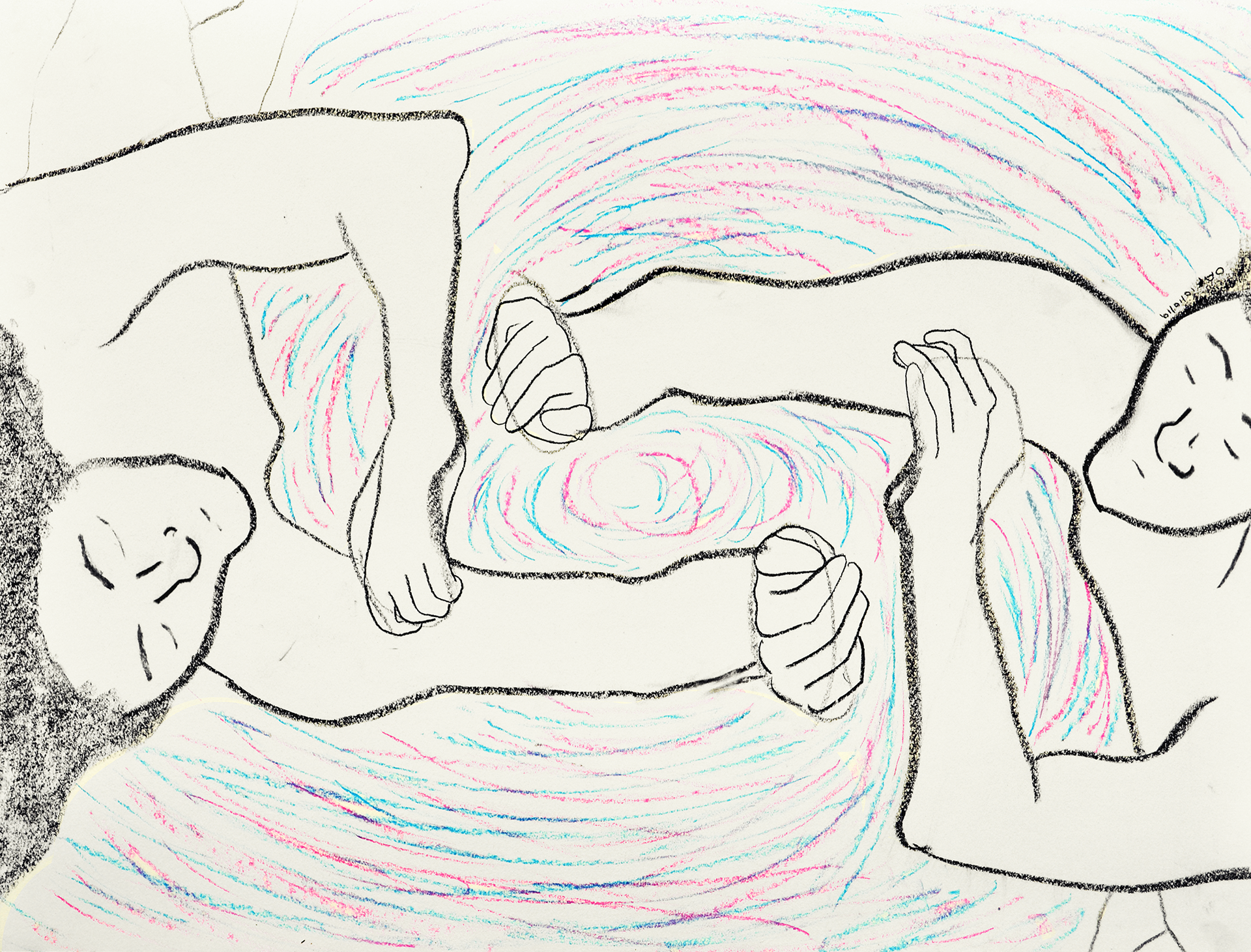Dysphoria ; 18x24" oil pastel and charcoal on strathmore drawing paper (2019)