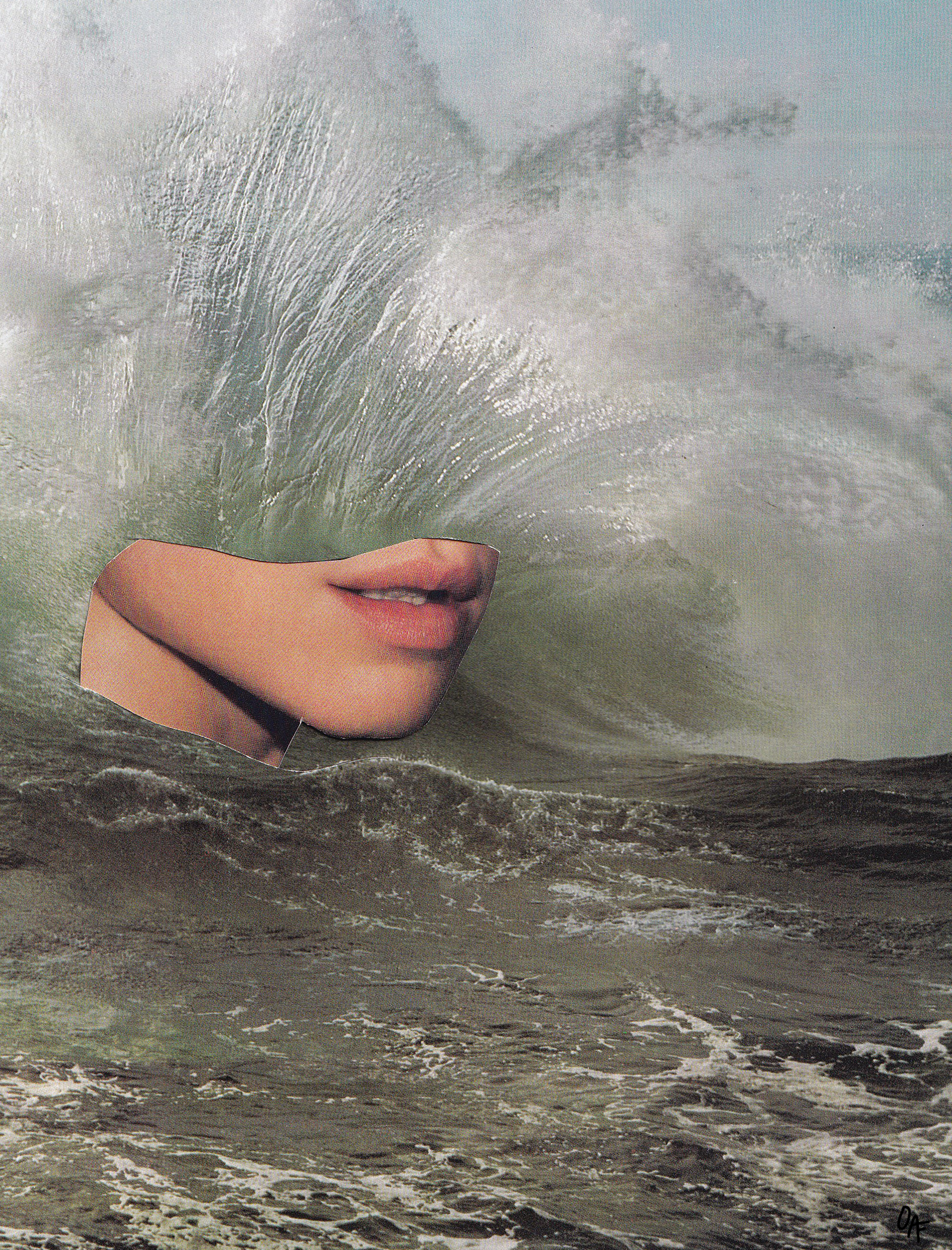 Waves of Emotion 7x11.25" collage (2020)