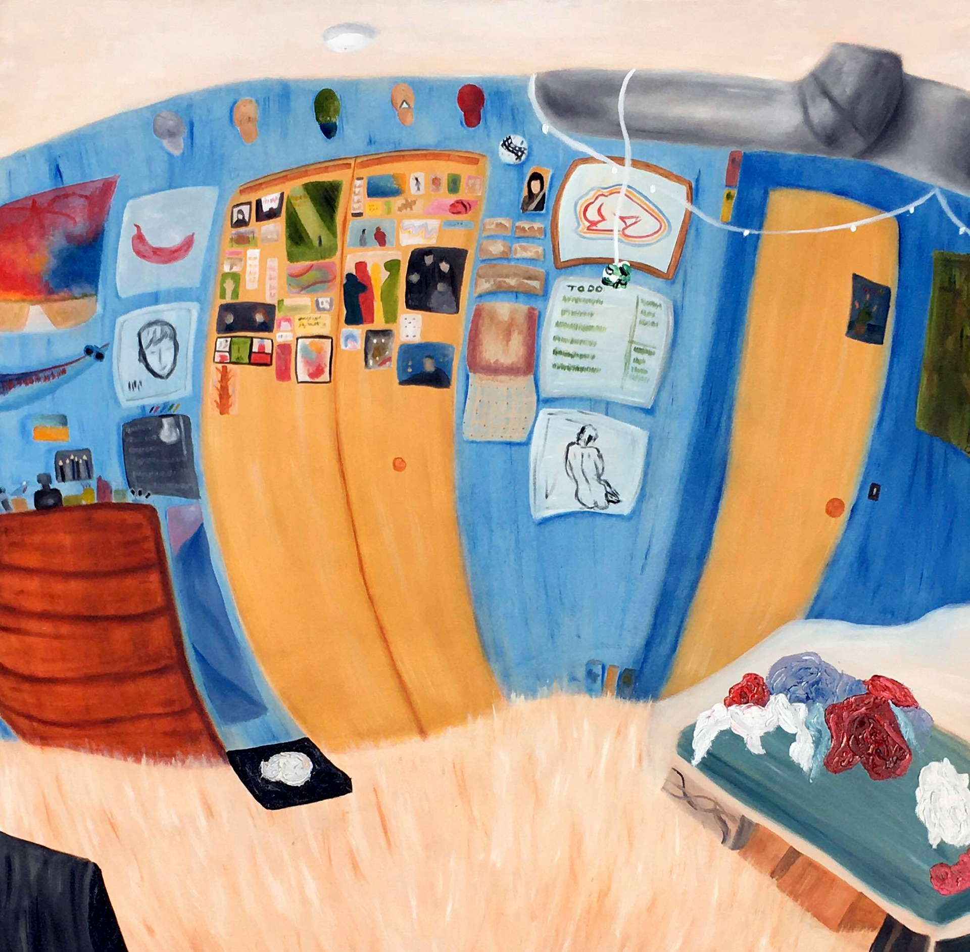 The Bedroom ; 4x4' canvas, oil paint (2020)