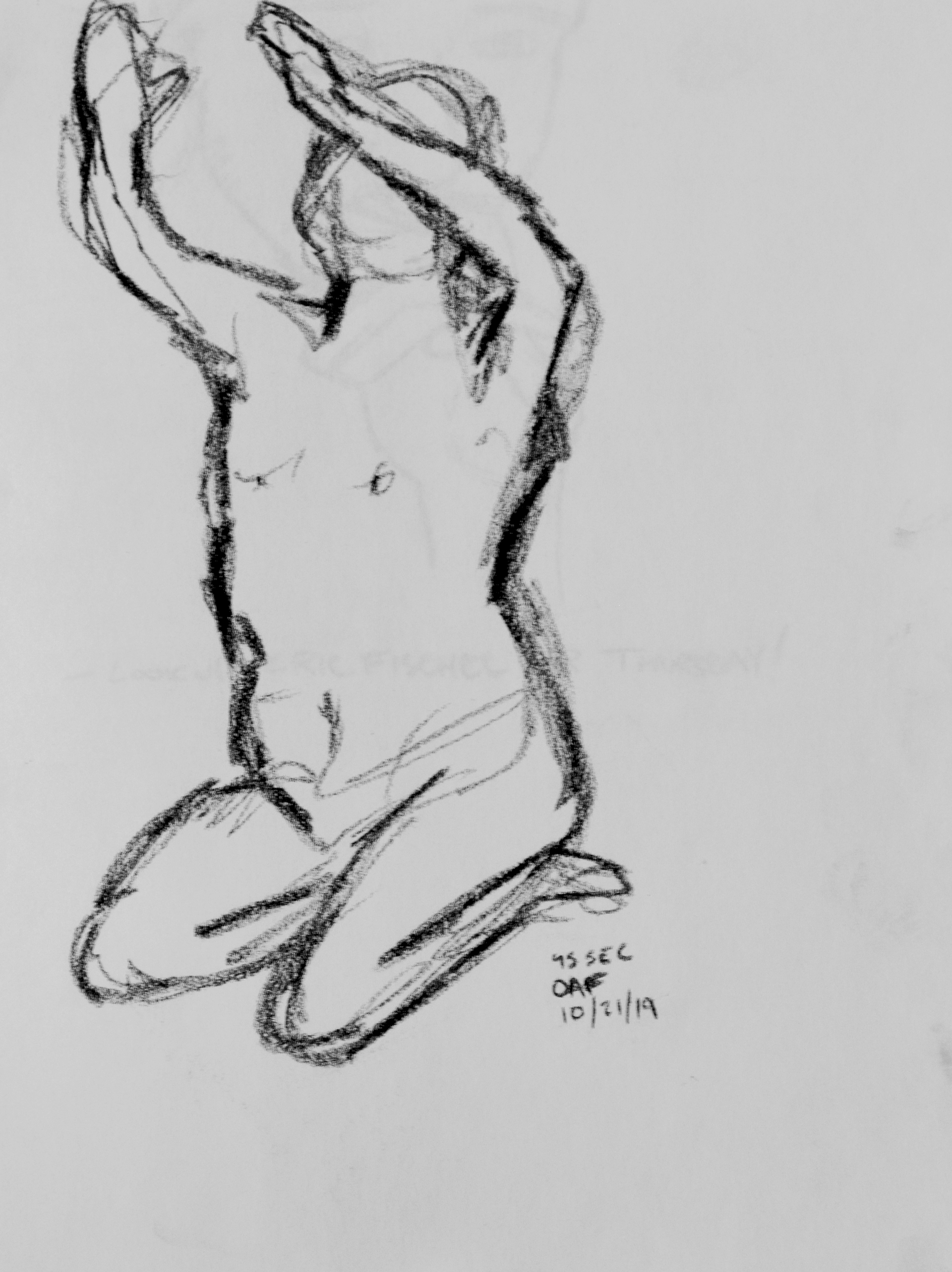 45 second sketch ; 9x12" charcoal on strathmore sketchbook paper (2019)