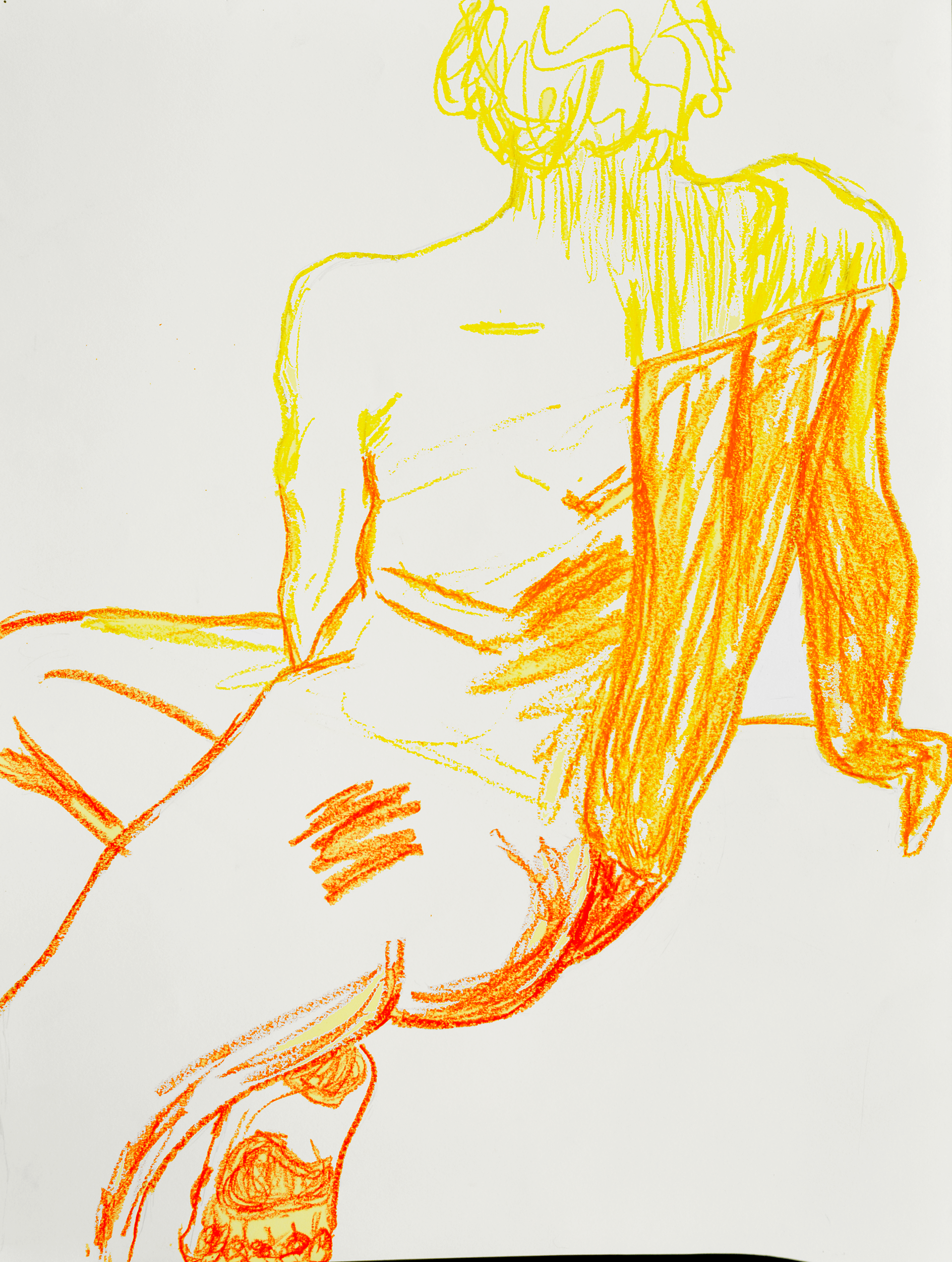 Tricolor Turn ; 18x24" oil pastel on strathmore drawing paper (2019)
