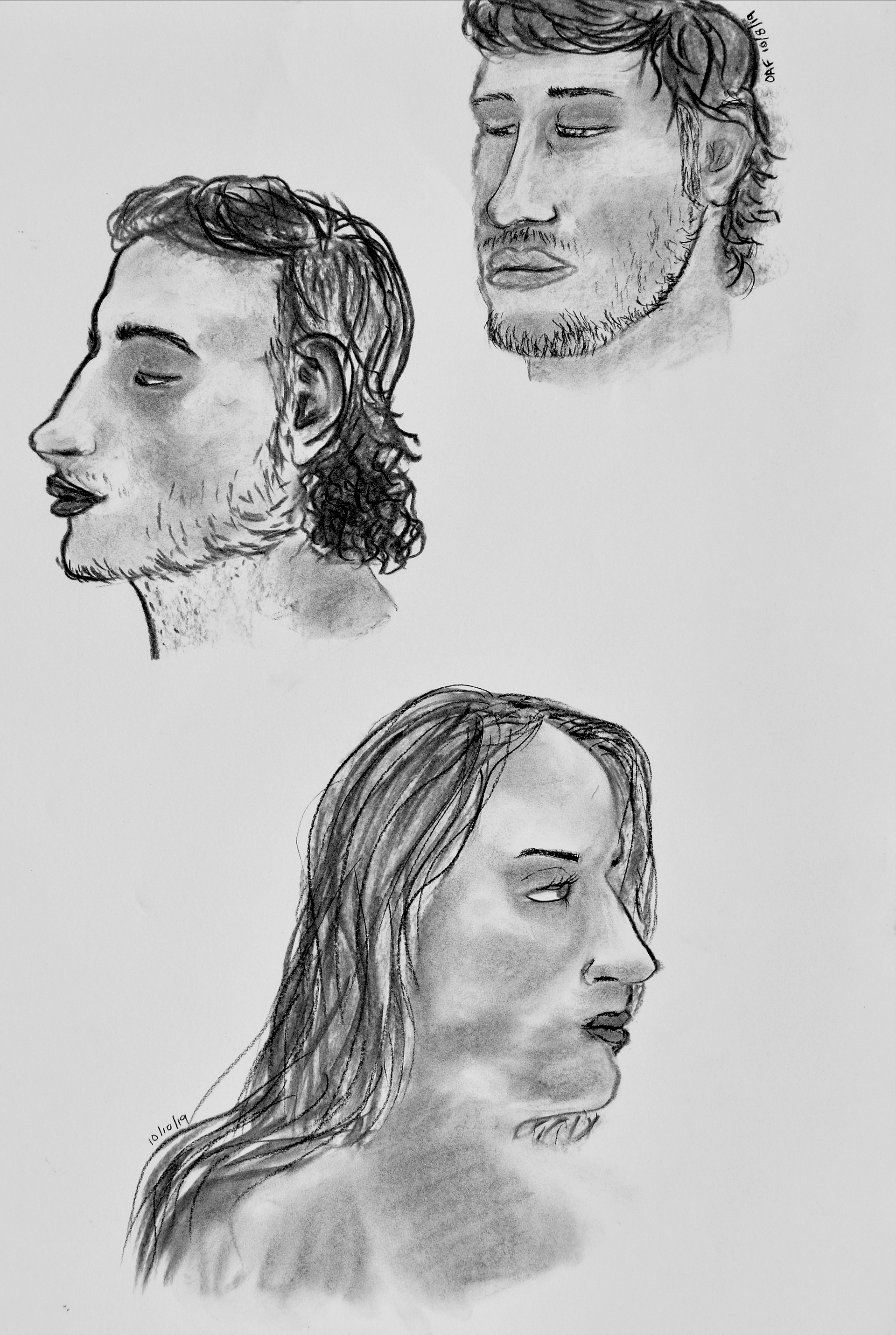 moodboard ; 18x24" vine charcoal and charcoal pencil on Strathmore drawing paper (2019)