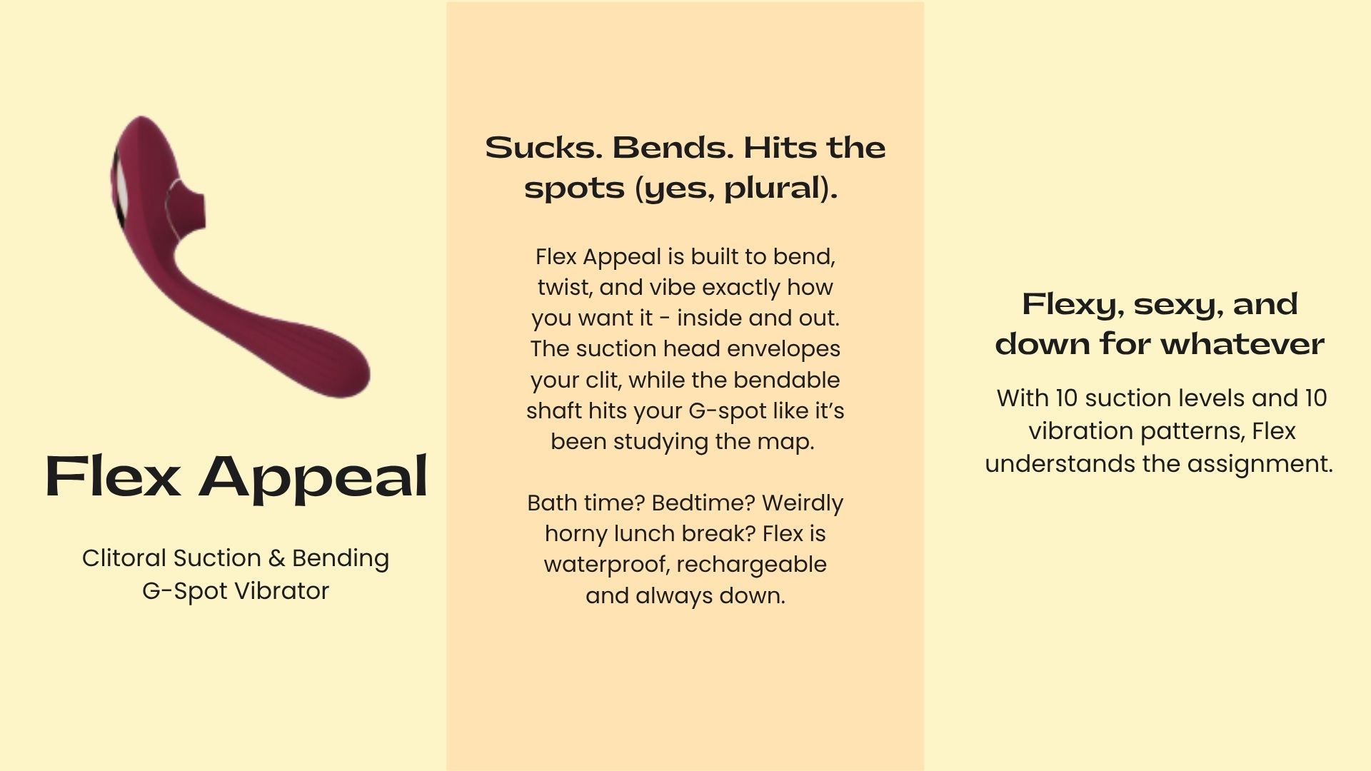 Copywriting clit sucking and g spot vibrator toy | Sex toy copywriting