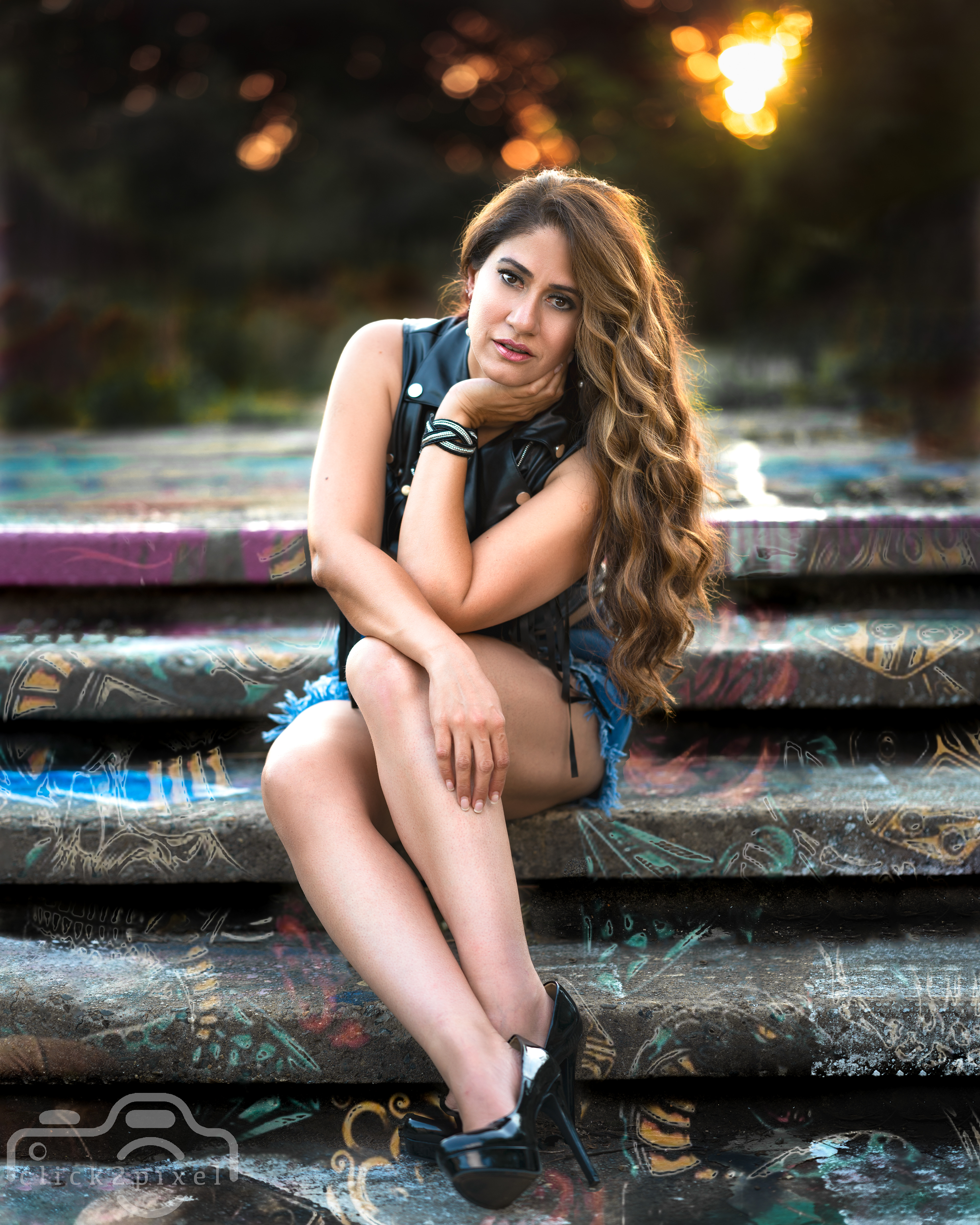 Portrait photo of Sonya on the stairs
