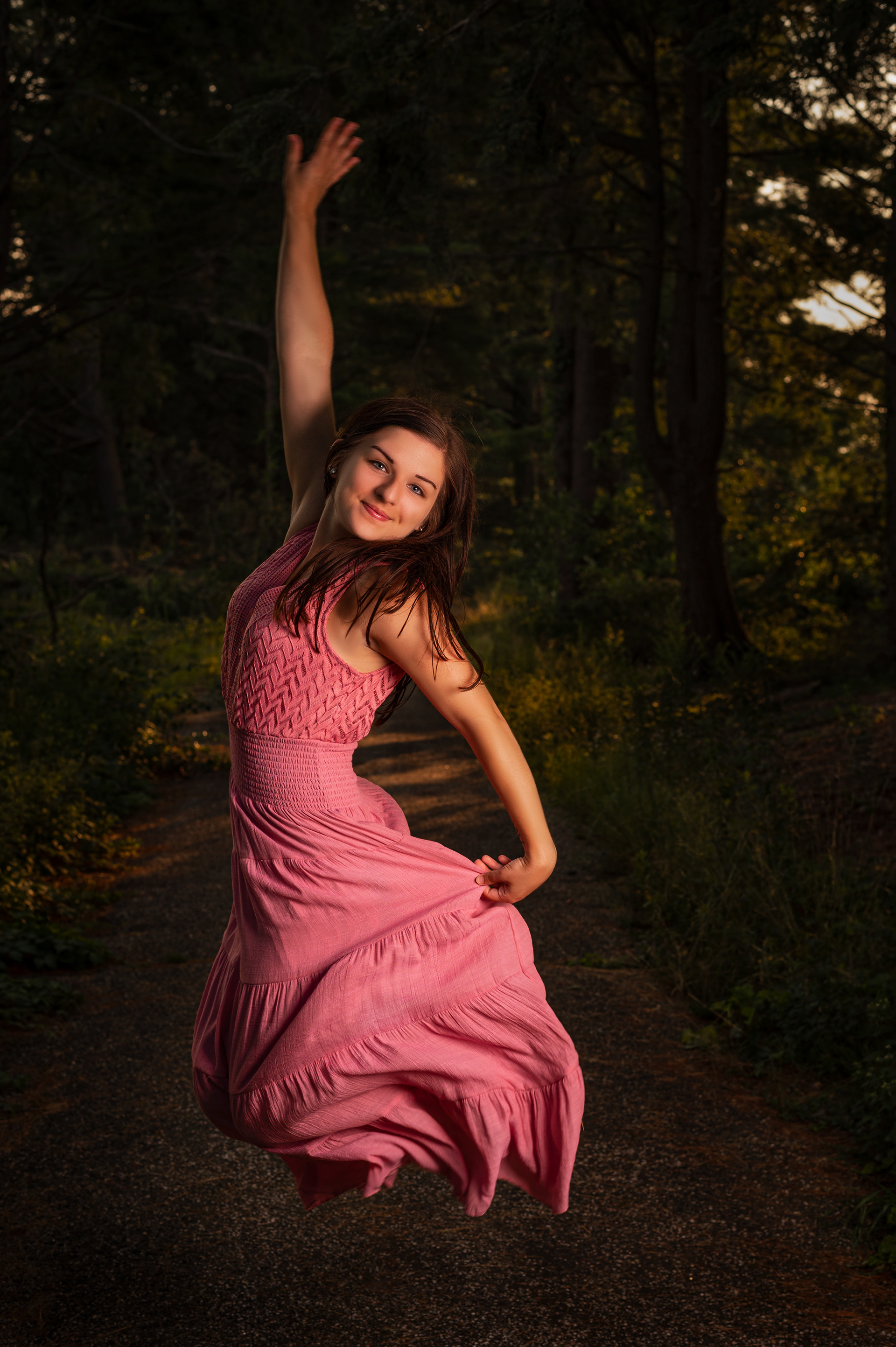 A summer portrait photo of Karley at the park