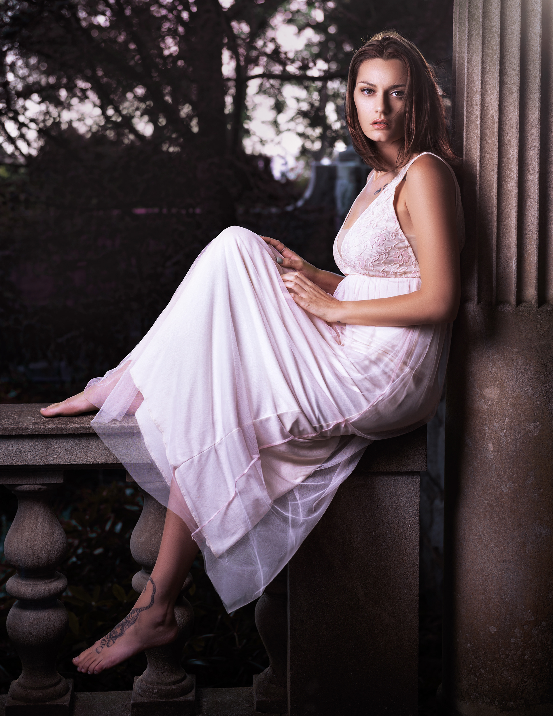A princess themed portrait photo of Kara at the park