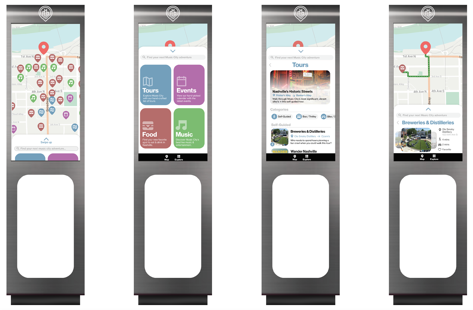 Initial kiosk interface drafts