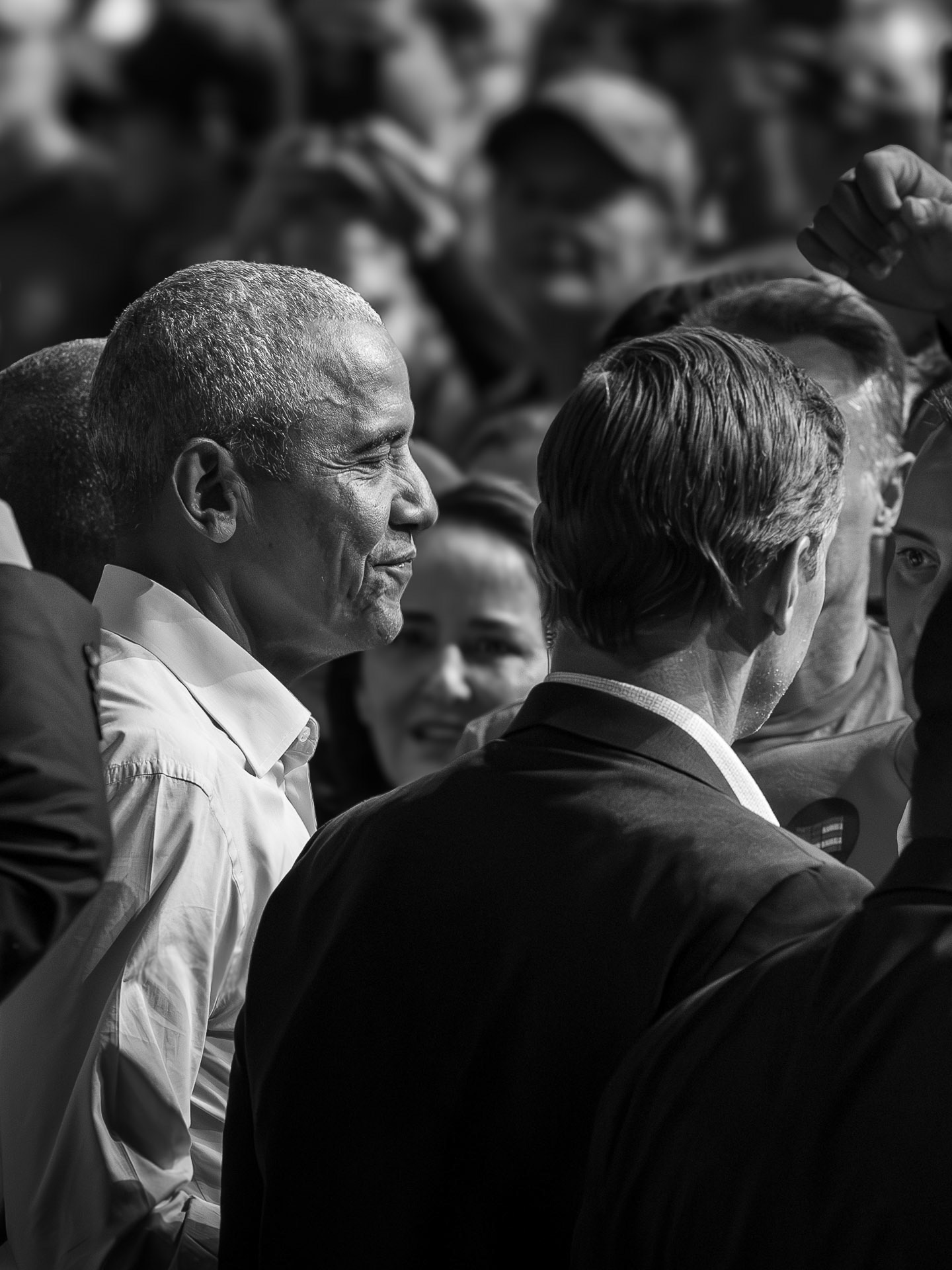Former President Barrack Obama engaging with crowd. Philadelphia, PA. 2024.