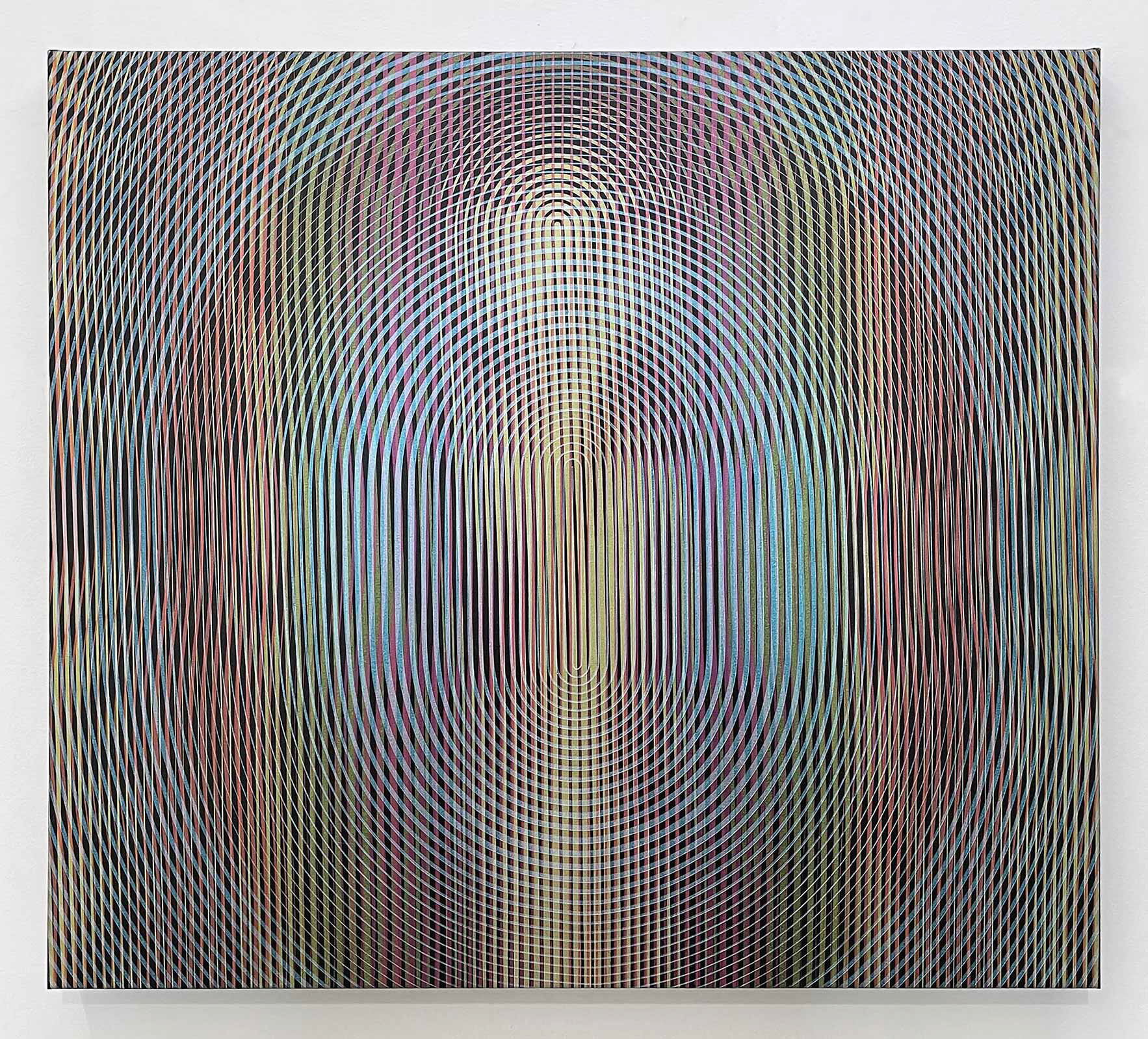 dissymétrique 1 - acryliques iridescentes sur toile - 86 x 95 cm - 2023 - (collection particulière)