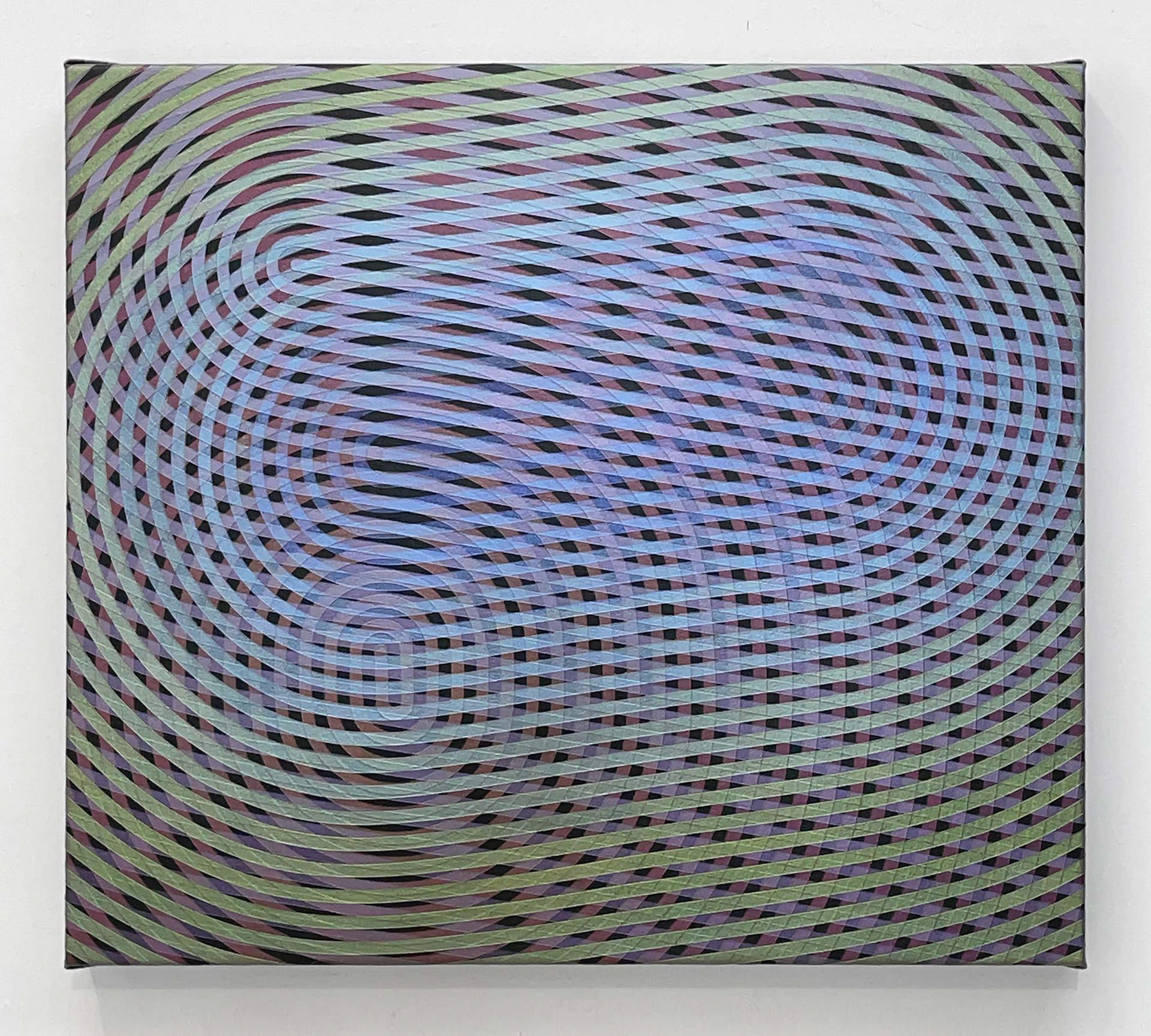 répétitive 59 (radiale) - acryliques iridescentes sur toile - 45 x 50 cm - 2023