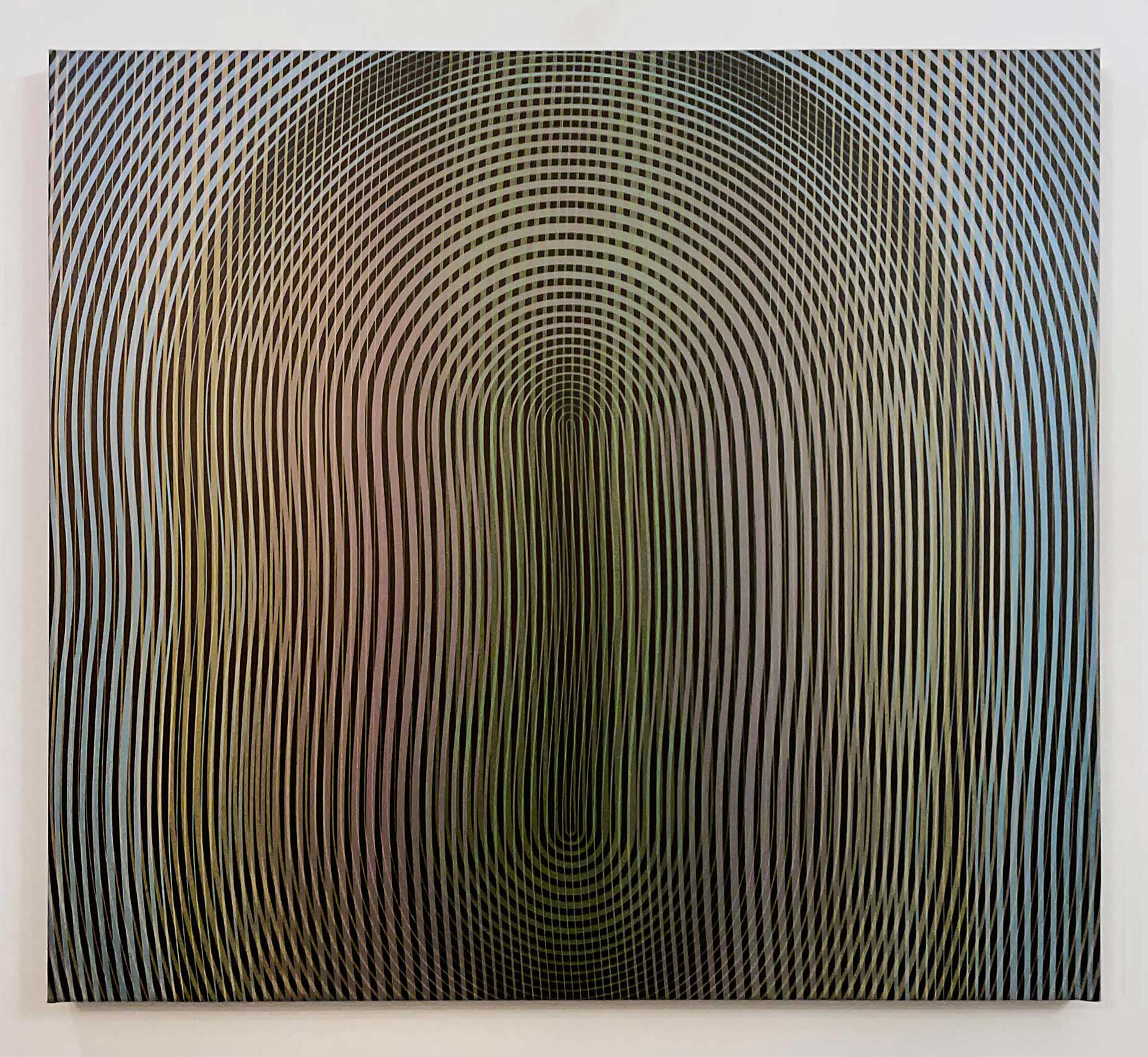 dissymétrique 2 - acryliques iridescentes sur toile - 86 x 95 cm - 2023 - (collection particulière)