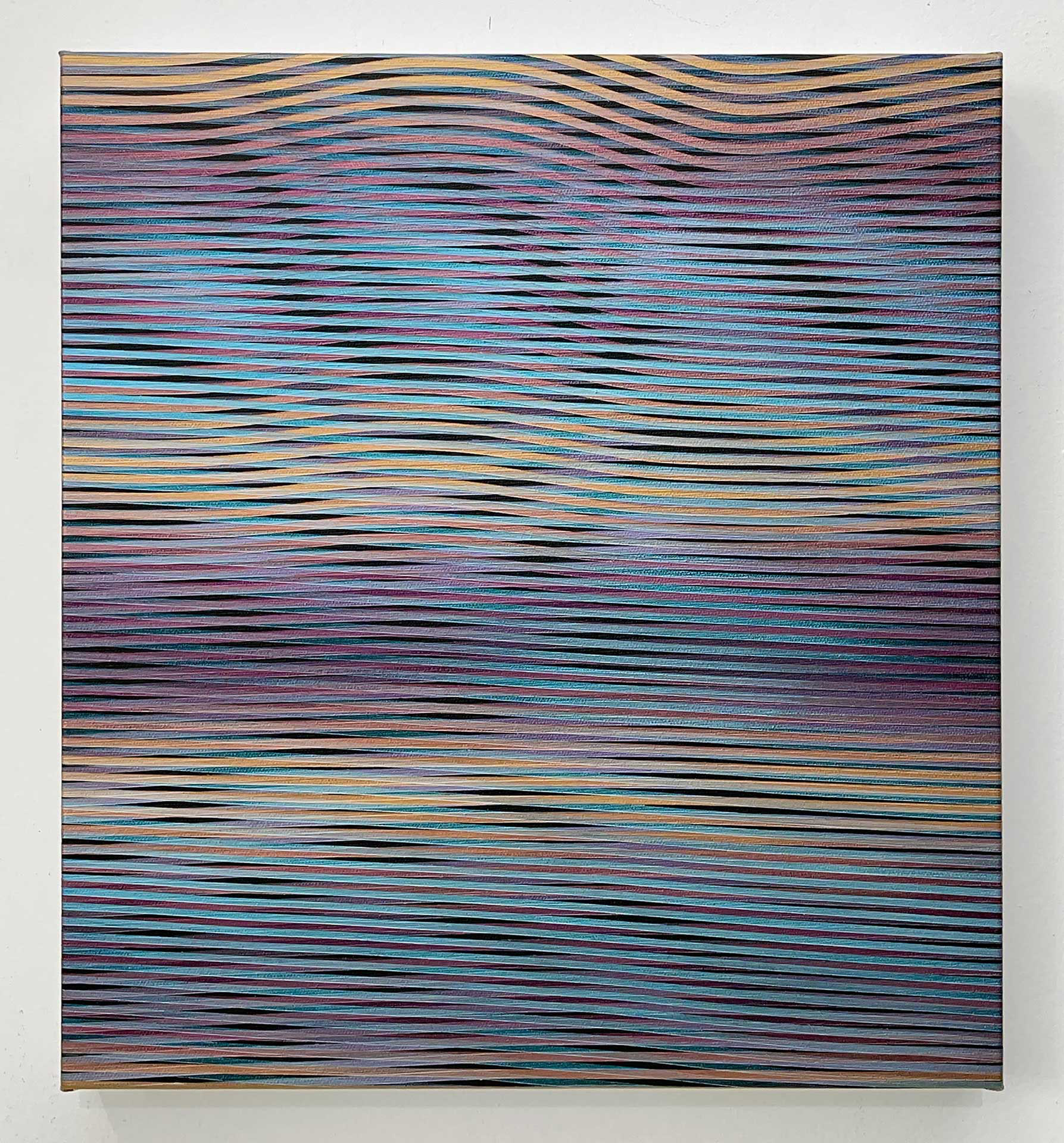 cathodique 7 - acryliques iridescentes sur toile - 41 x 37 cm - 2024