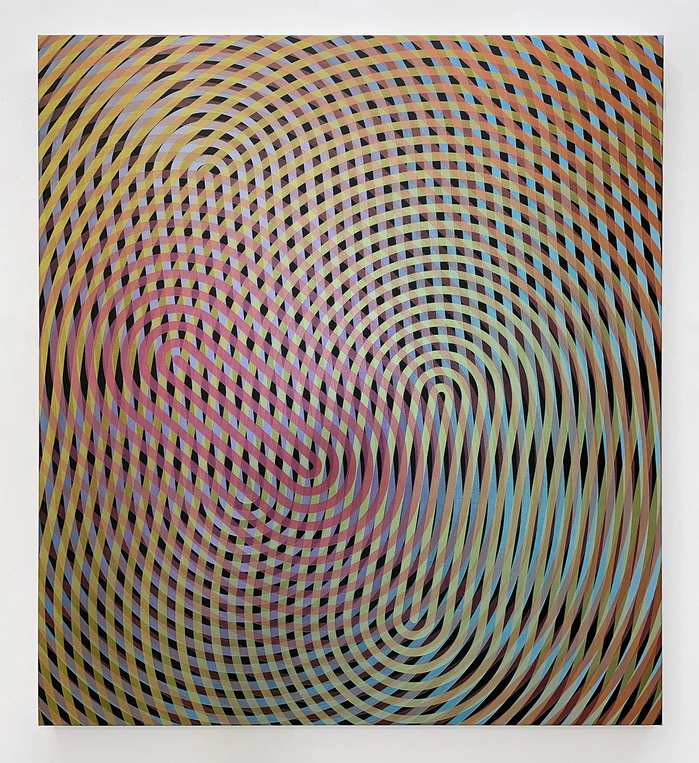 répétitive 70 (radiale) - acryliques iridescentes sur toile - 100 x 90 cm - 2025