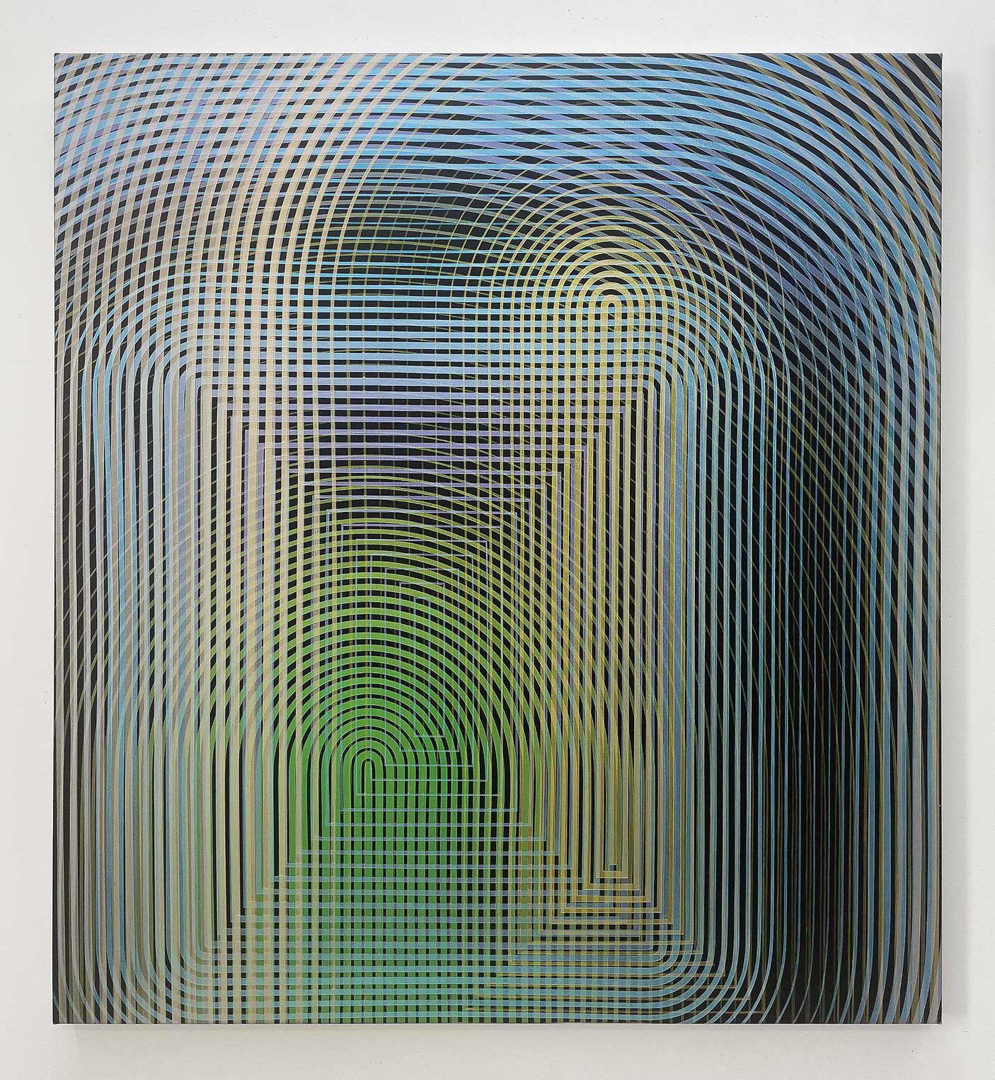 diffraction 11 - acryliques et acryliques iridescentes sur toile - 95 x 86 cm - 2025