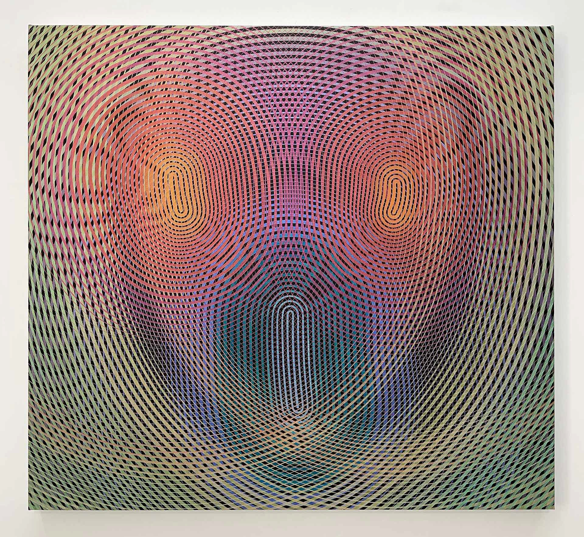 dissymétrique 3 - acryliques iridescentes sur toile - 86 x 95 cm - 2024