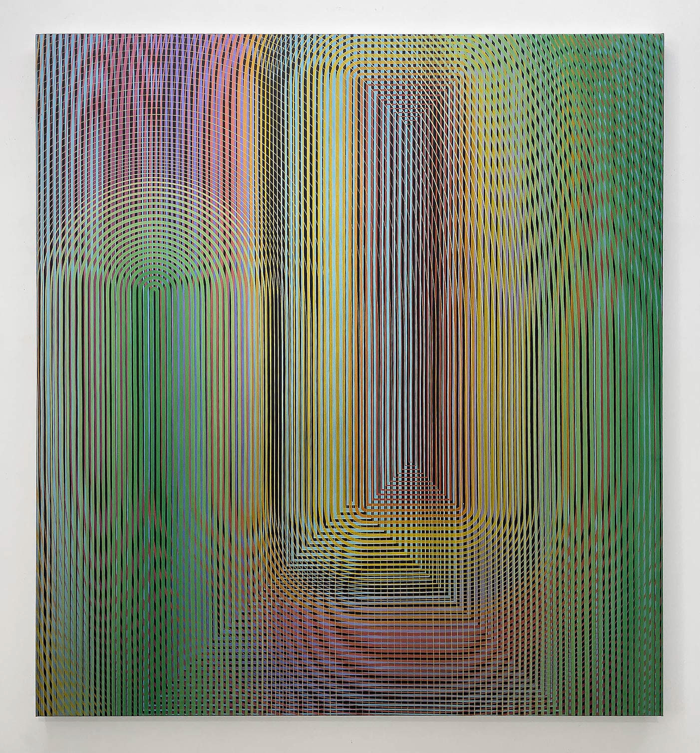 diffraction 6 - pigments et acryliques iridescentes sur toile - 140 x 128 cm - 2025