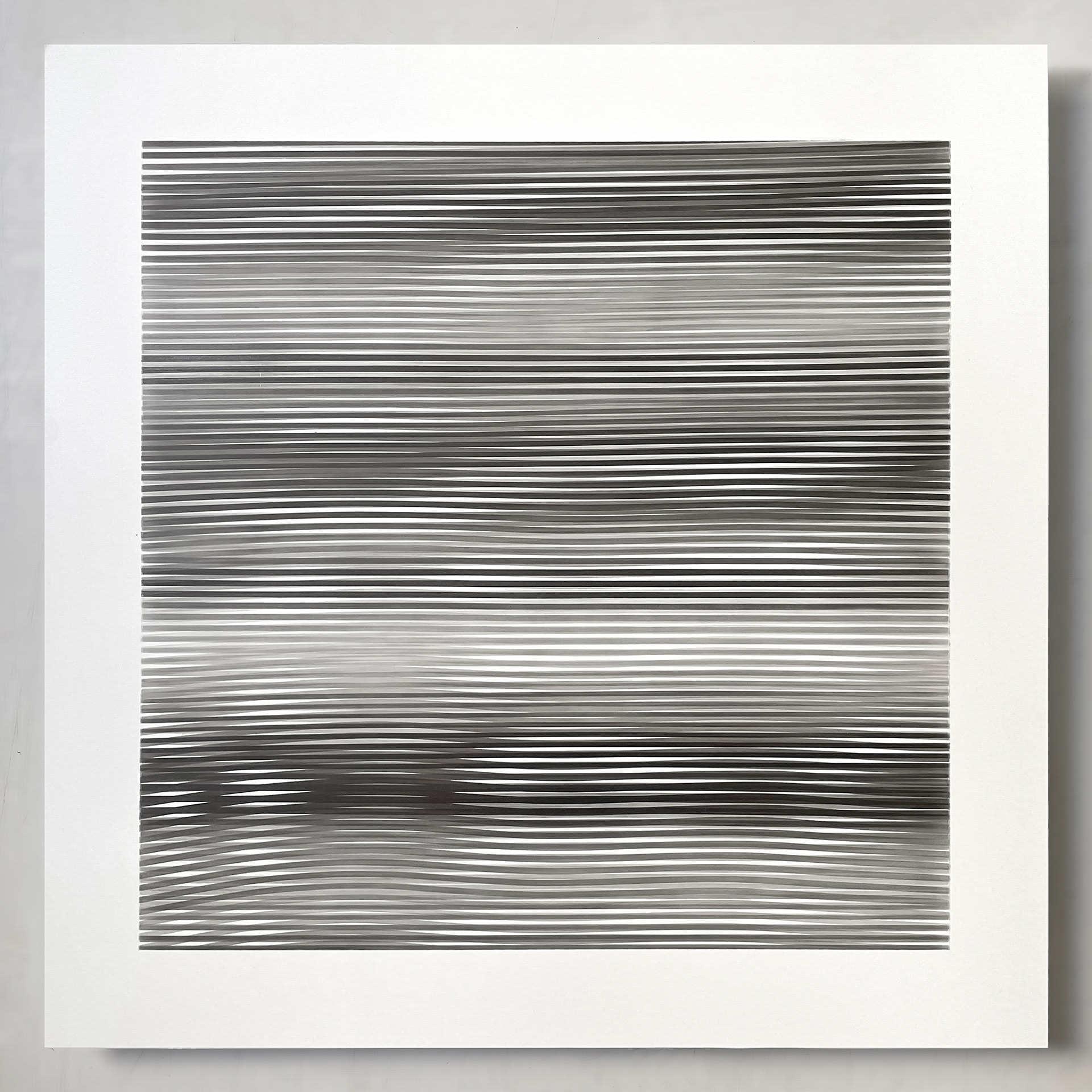 laurent galland, "cathodique 4", 2023, dessin au graphite sur dibond, 50x50 cm