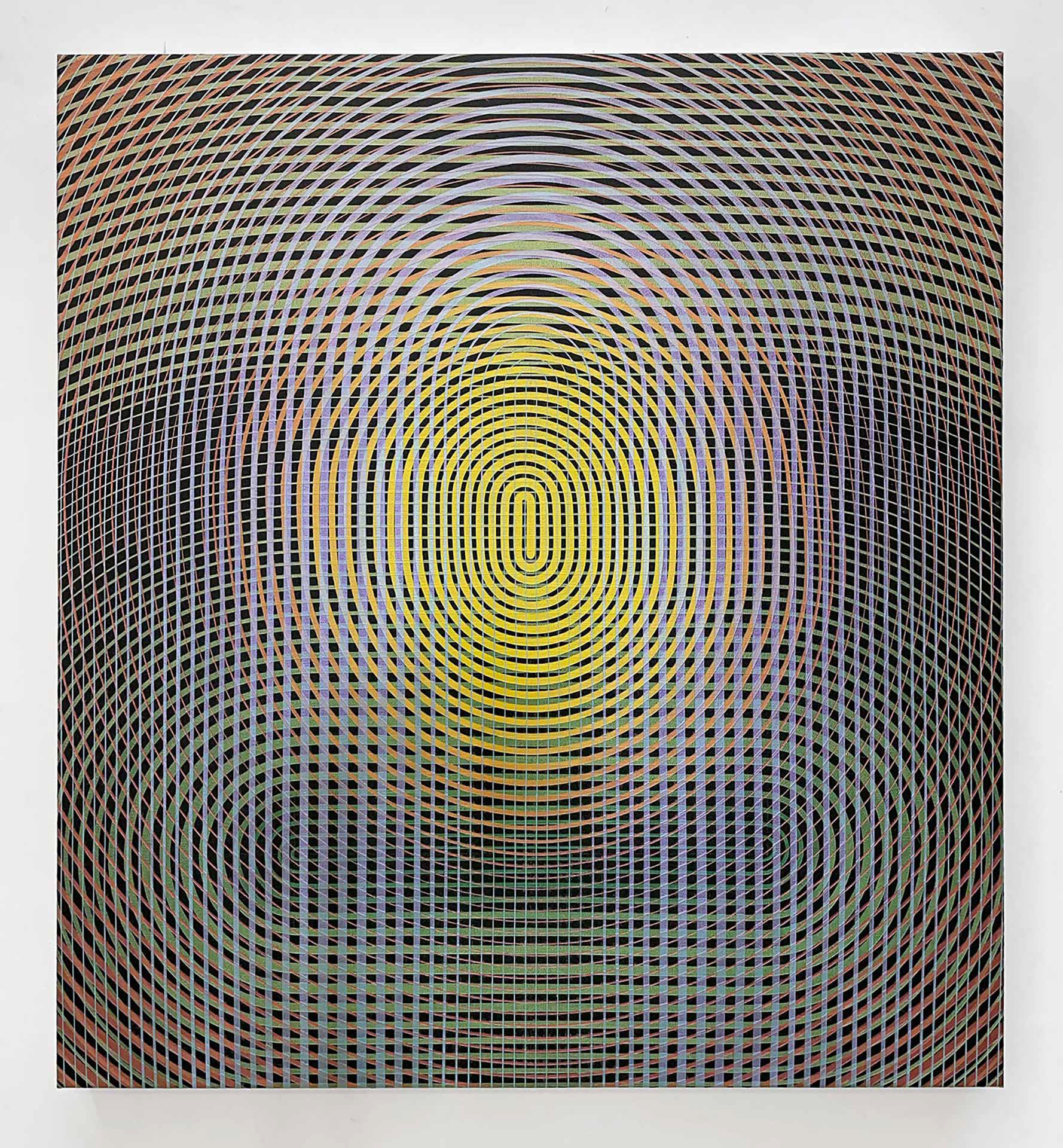 dissymétrique 7 - acryliques iridescentes sur toile - 66 x 60 cm - 2025