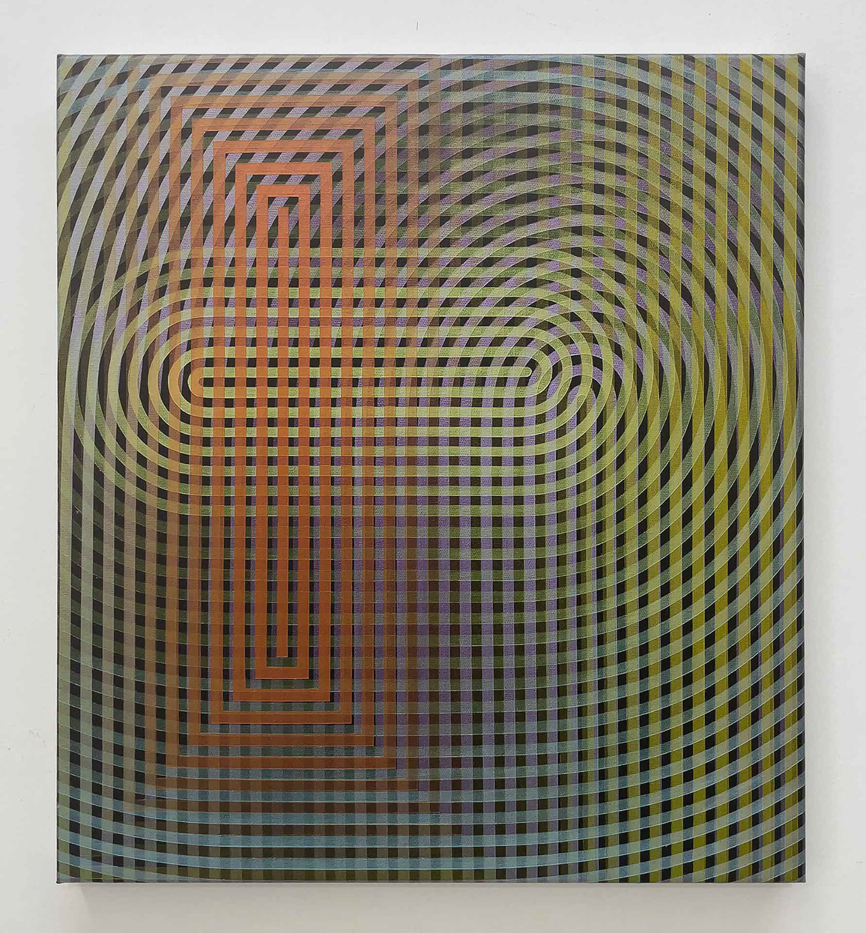 diffraction 7 - acryliques et acryliques iridescentes sur toile - 50 x 45 cm - 2025