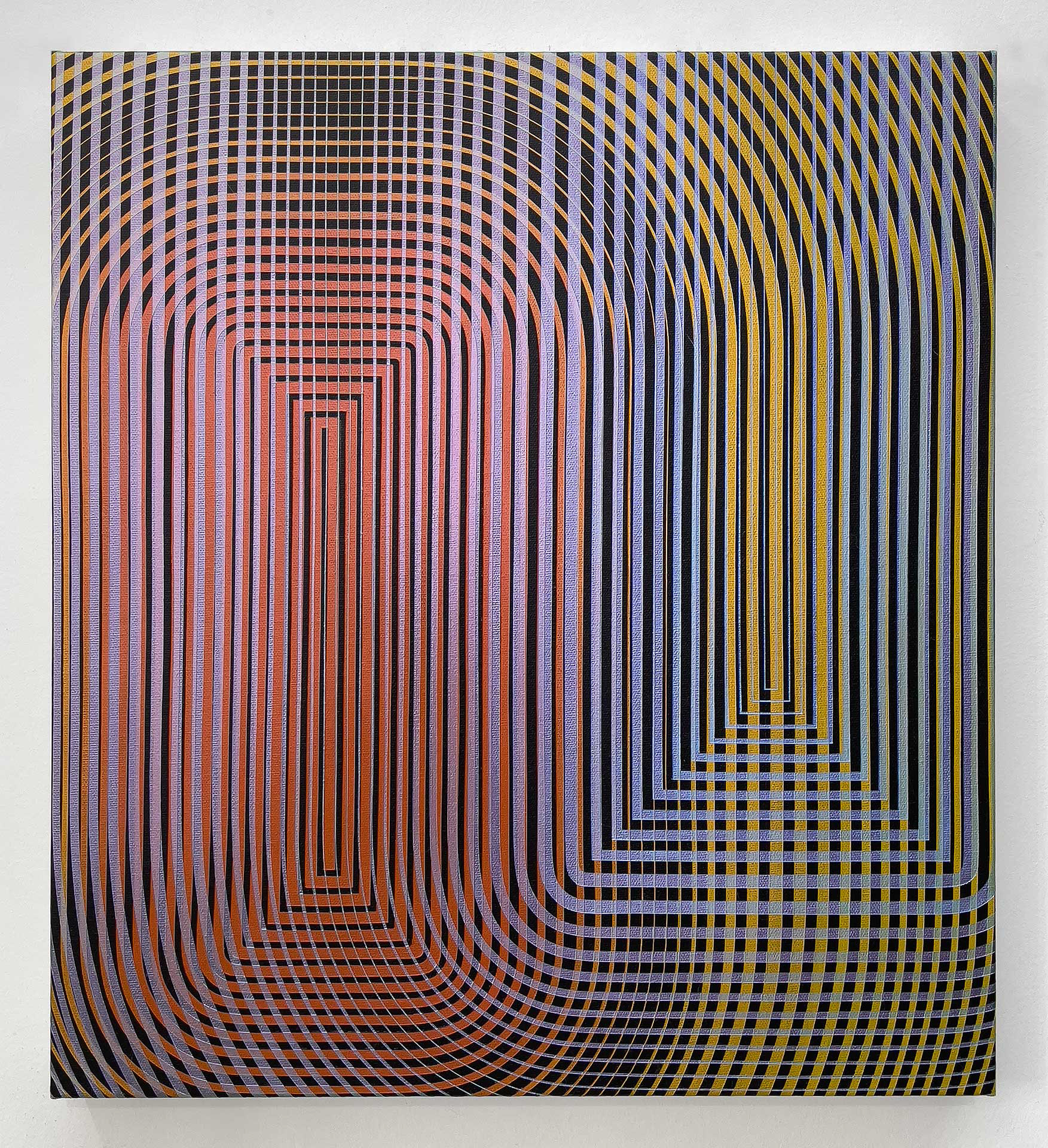 diffraction 4 - pigments et acryliques iridescentes sur toile - 50 x 45 cm - 2025