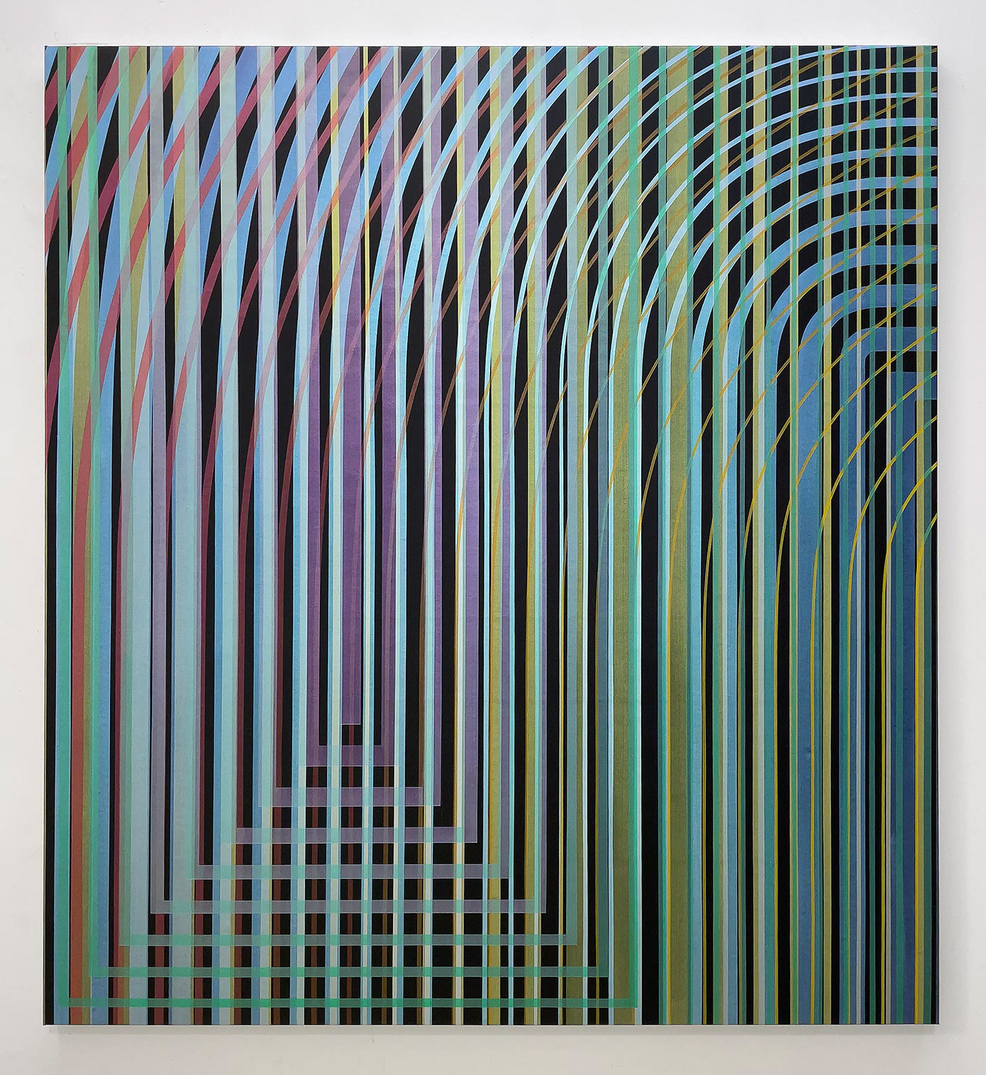 diffraction 13 - acryliques et acryliques iridescentes - 140 x 128 cm - 2025