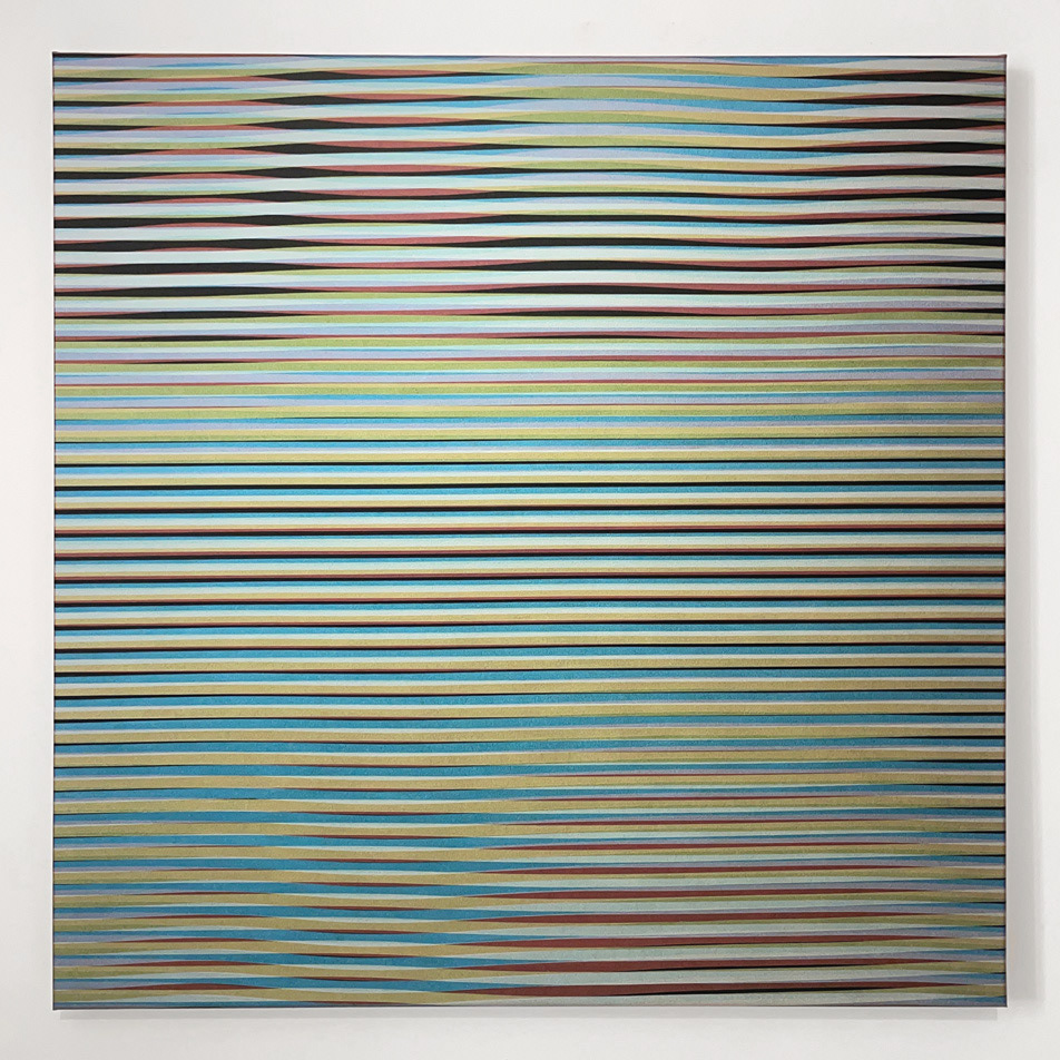 répétitive 30 - acryliques iridescentes sur toile - 100 x 100 cm - 2022 - (collection particulière)