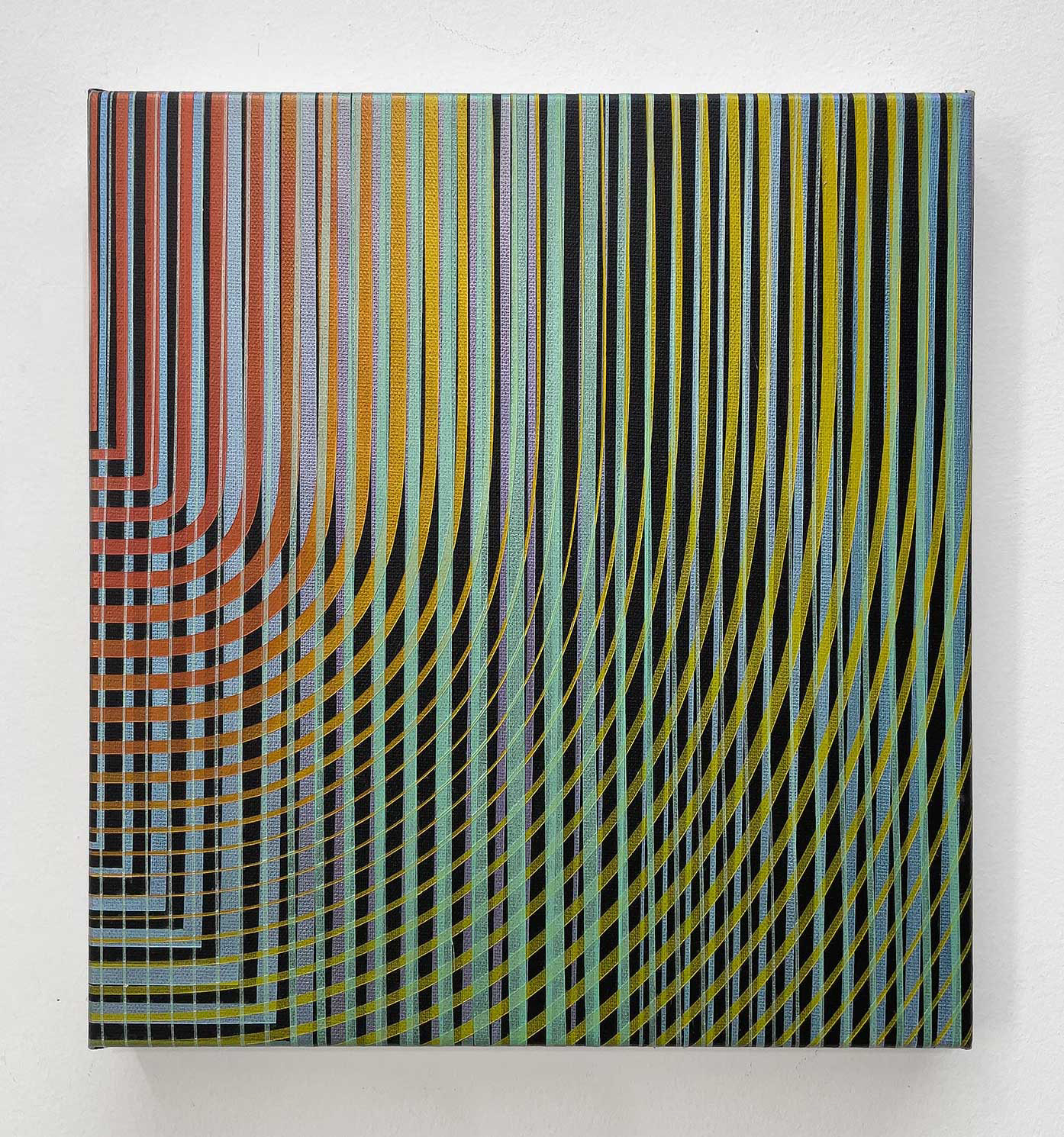 diffraction 8 - acryliques et acryliques iridescentes sur toile - 33 x 30 cm - 2025