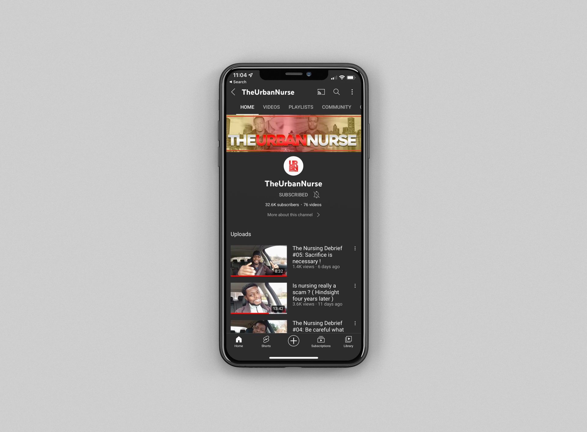 Youtube Channel Mobile Layout