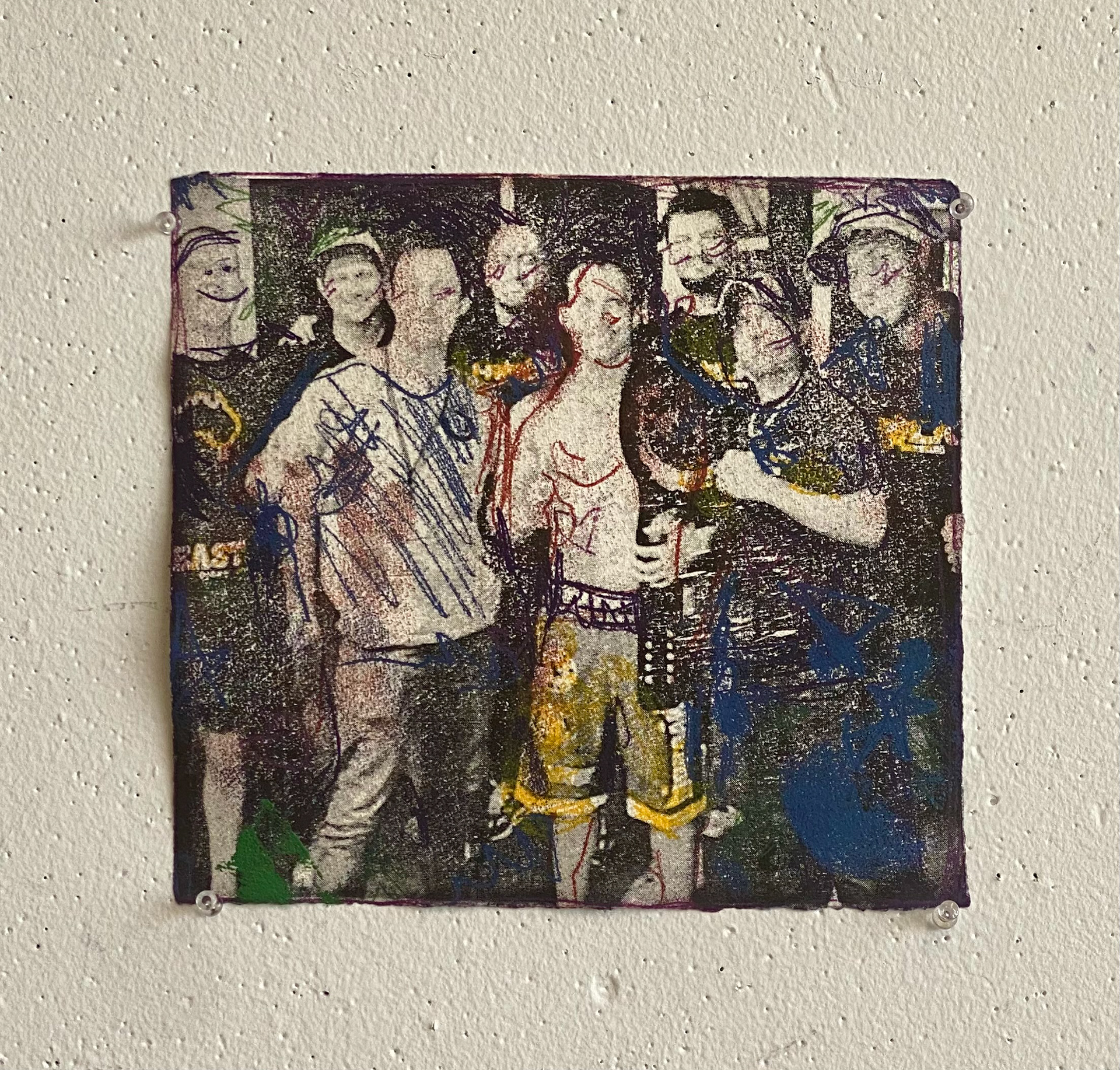 Besties!! (4ever), monoprint, 10" x 10"