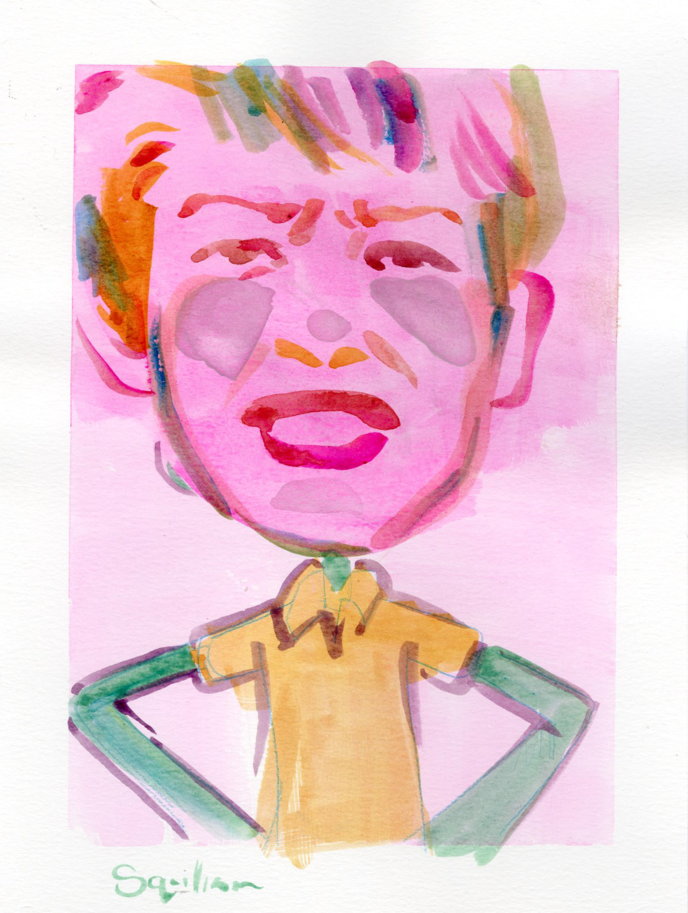 Squilliam, watercolor, 8" x 8", 2024