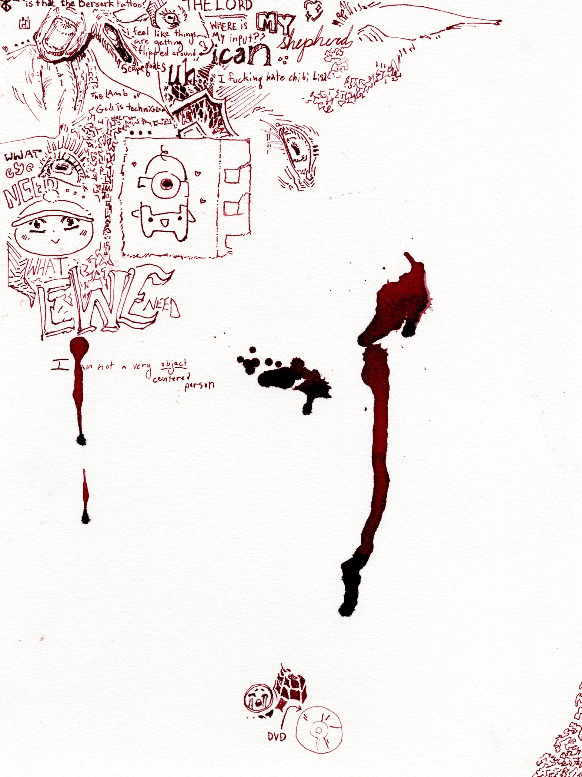 Notes (1), ink, 9" x 12", 2024