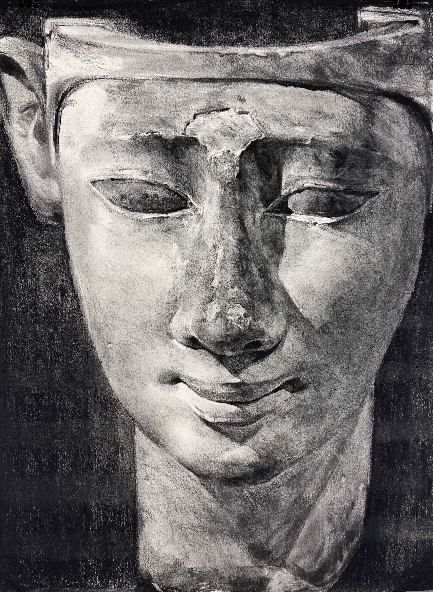 Early Ptolemaic Dynasty, probably., charcoal on paper, 22" x 30", 2023