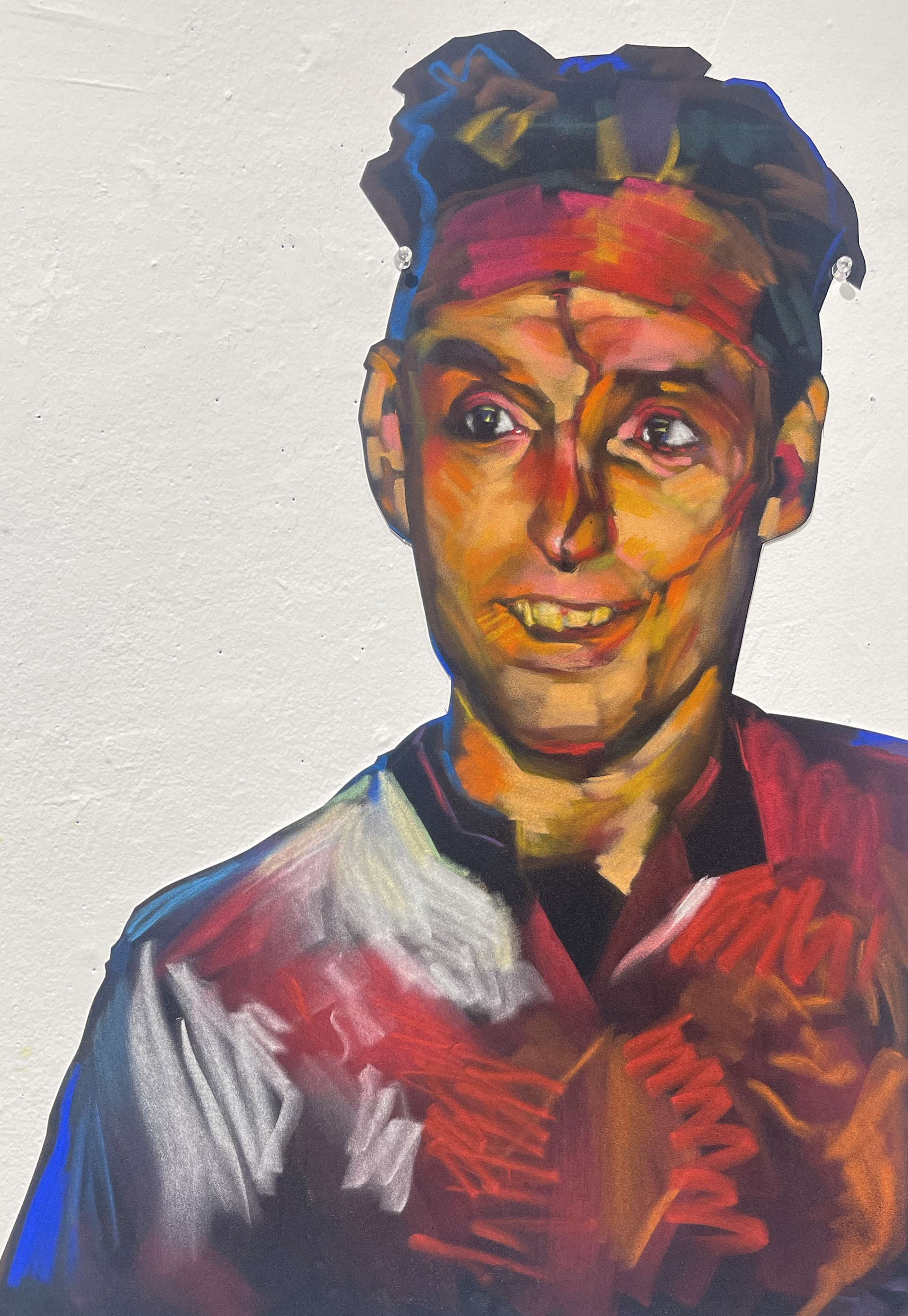 Goof, pastel on velour paper, 2024