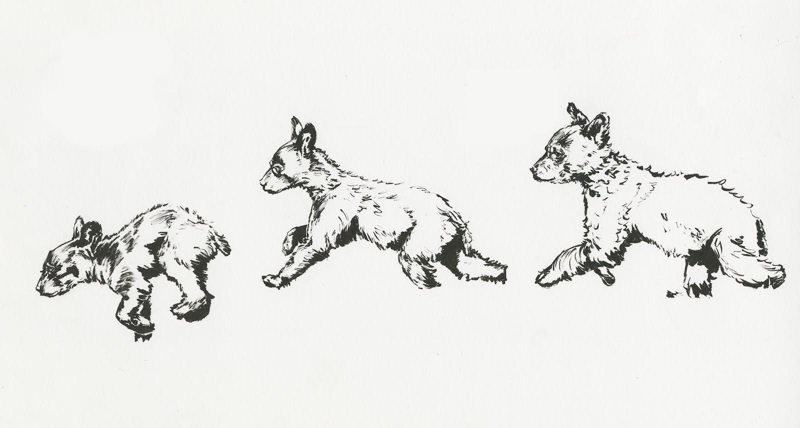 Triplets, ink on paper, 2022