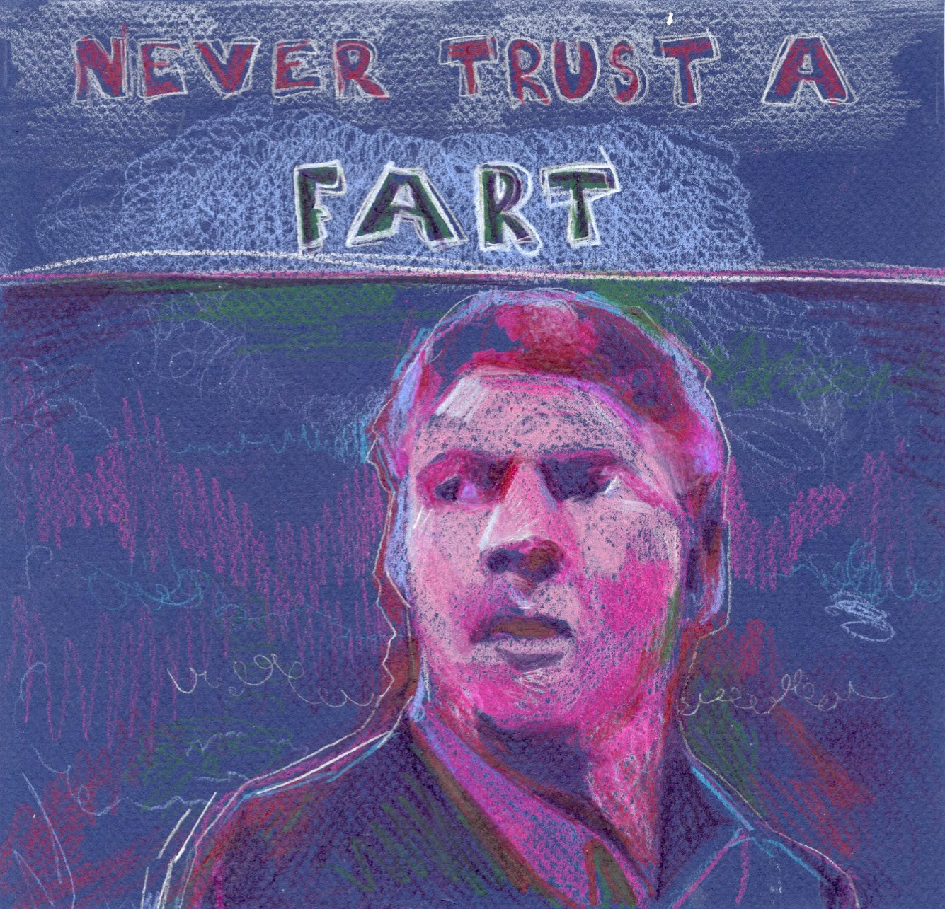 Never Ever, colored pencil, 8" x 8", 2024