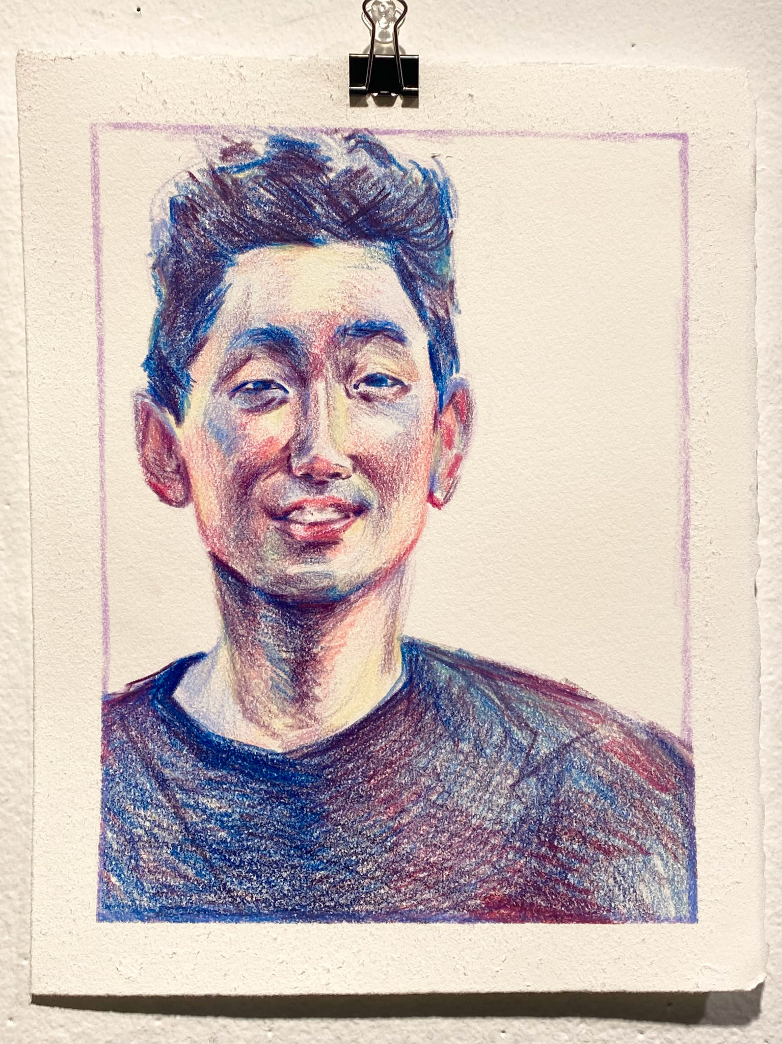CMA Student in Shadow, colored pencil on BFK, 8"x 10", 2023